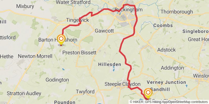 Bernwood Jubilee Way stage 2 Map