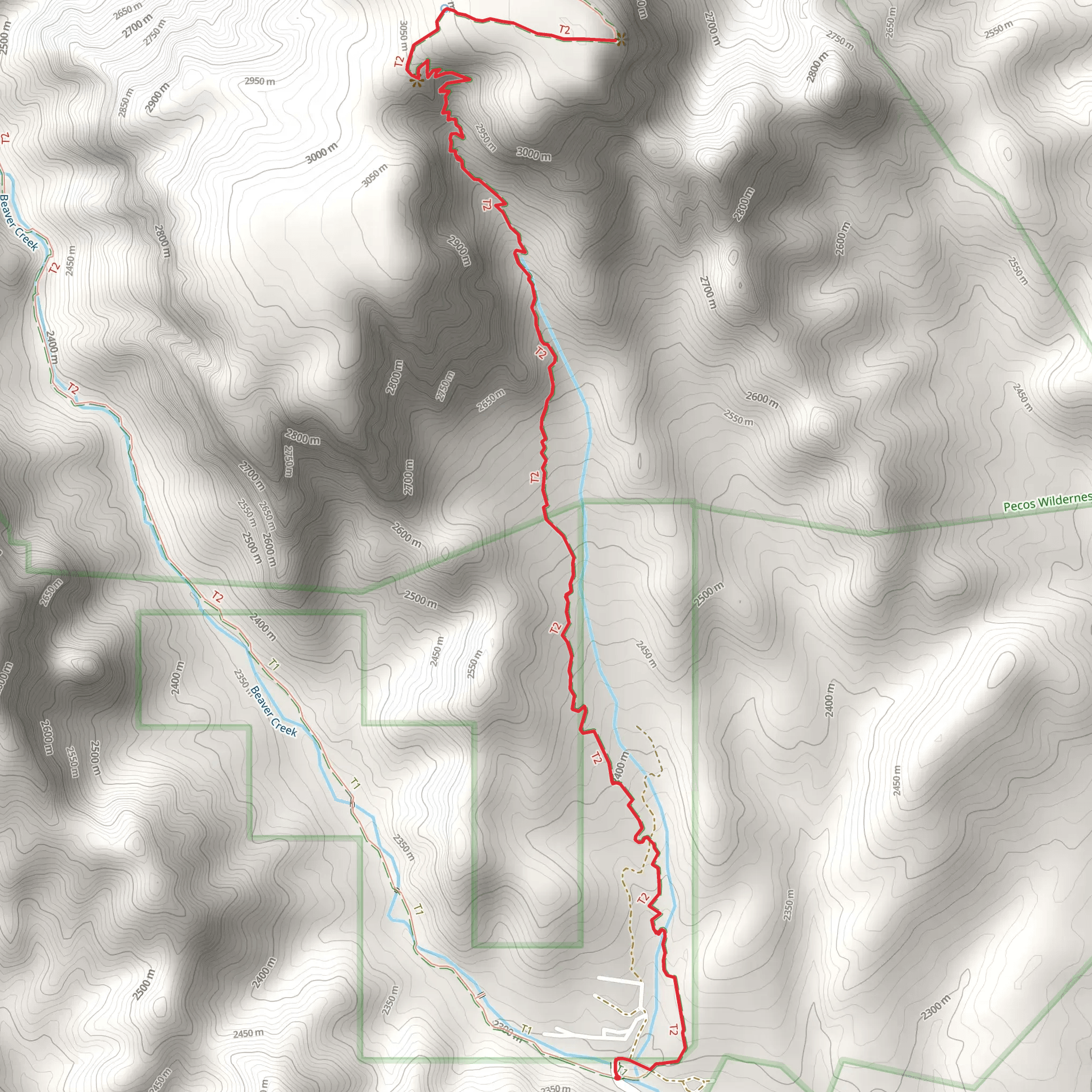 Hermit's Peak Trail mobile static map