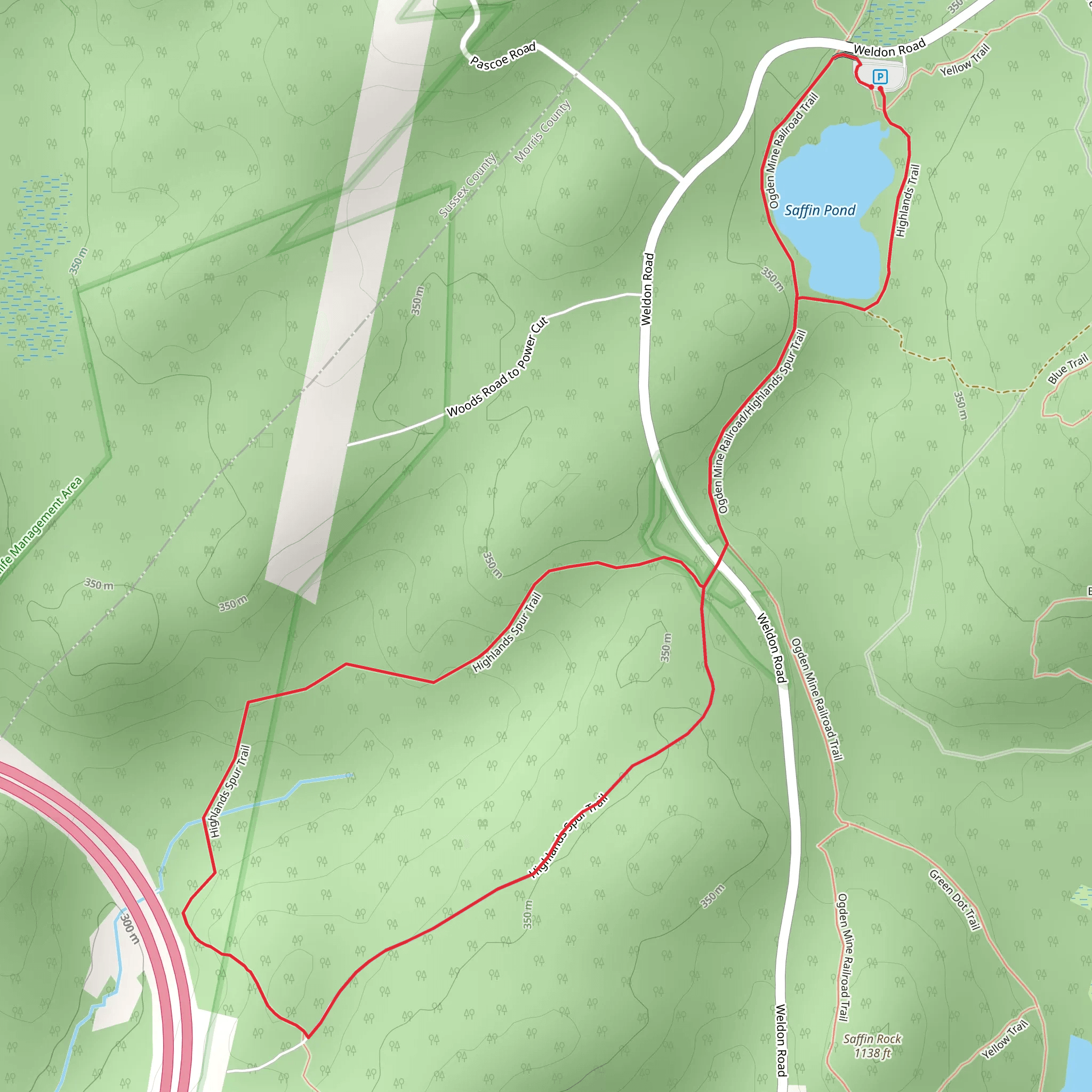 Highlands Trail and Ogden Mine Railroad Loop Trail mobile static map