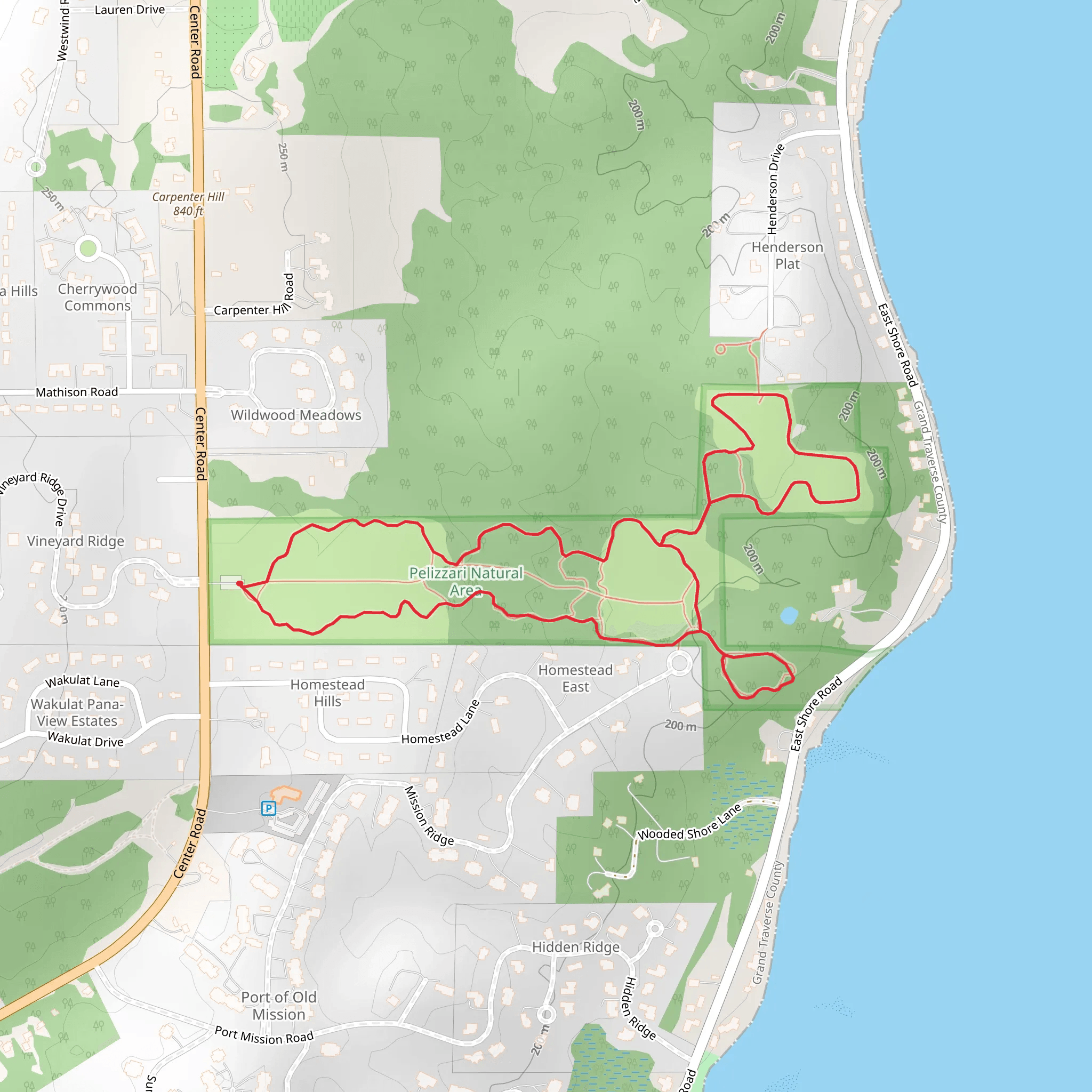 Pelizzari Natural Area Loop mobile static map