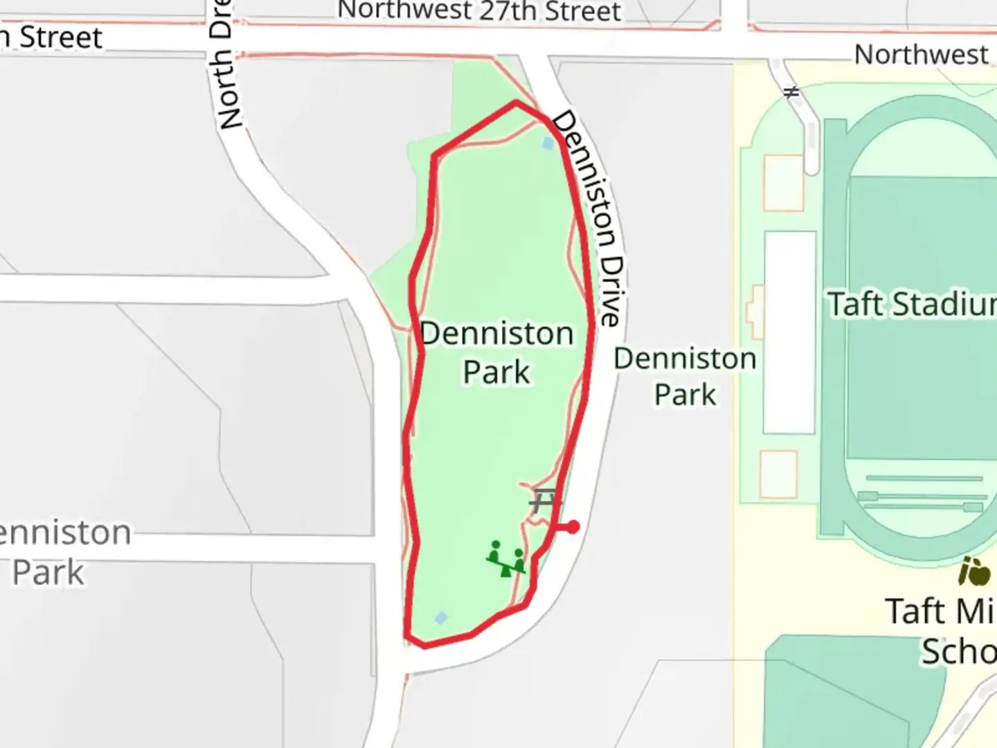 An image depicting the trail Denniston Park Loop and its surrounding area.
