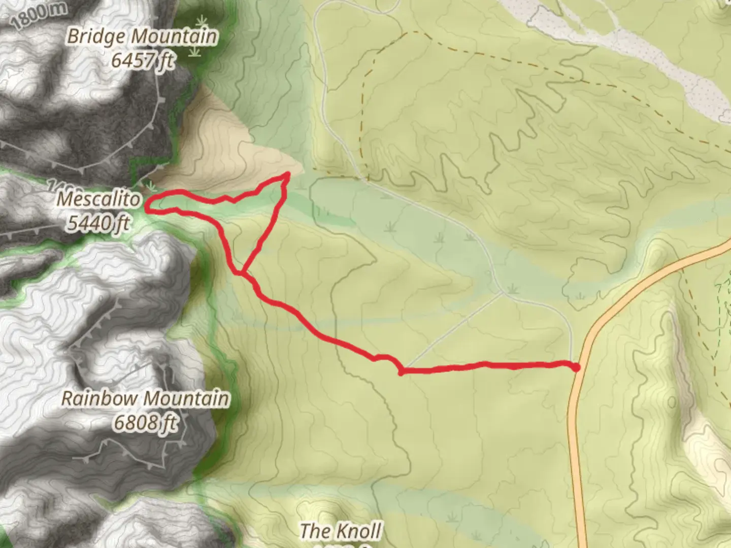An image depicting the trail Pine Creek Loop via Arnight and its surrounding area.