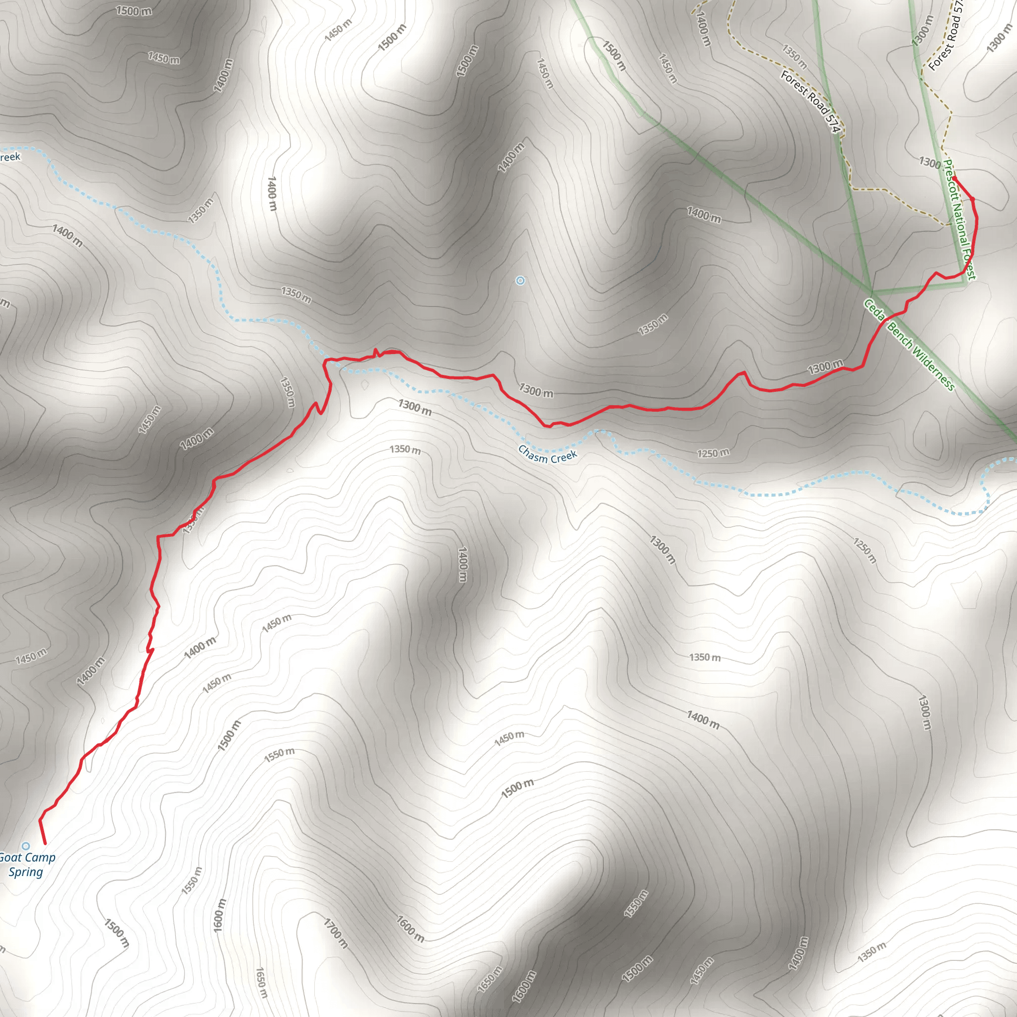 Goat Springs Trail mobile static map
