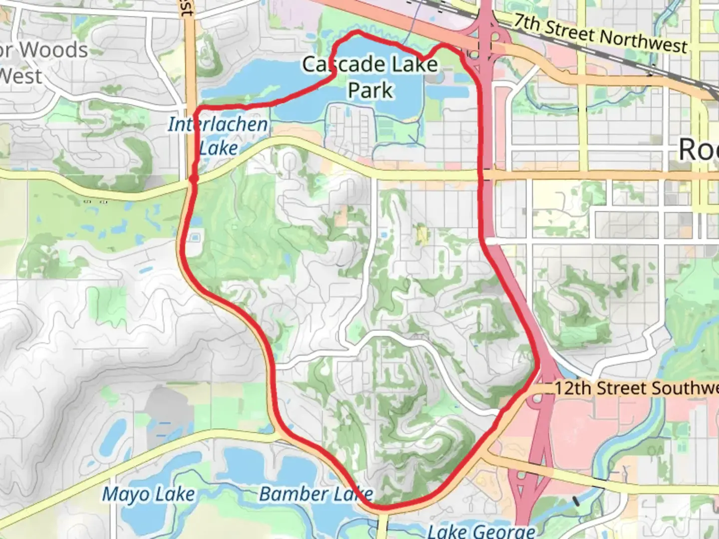 An image depicting the trail CO 22, Salem Road and Cascade Creek Loop Trail and its surrounding area.