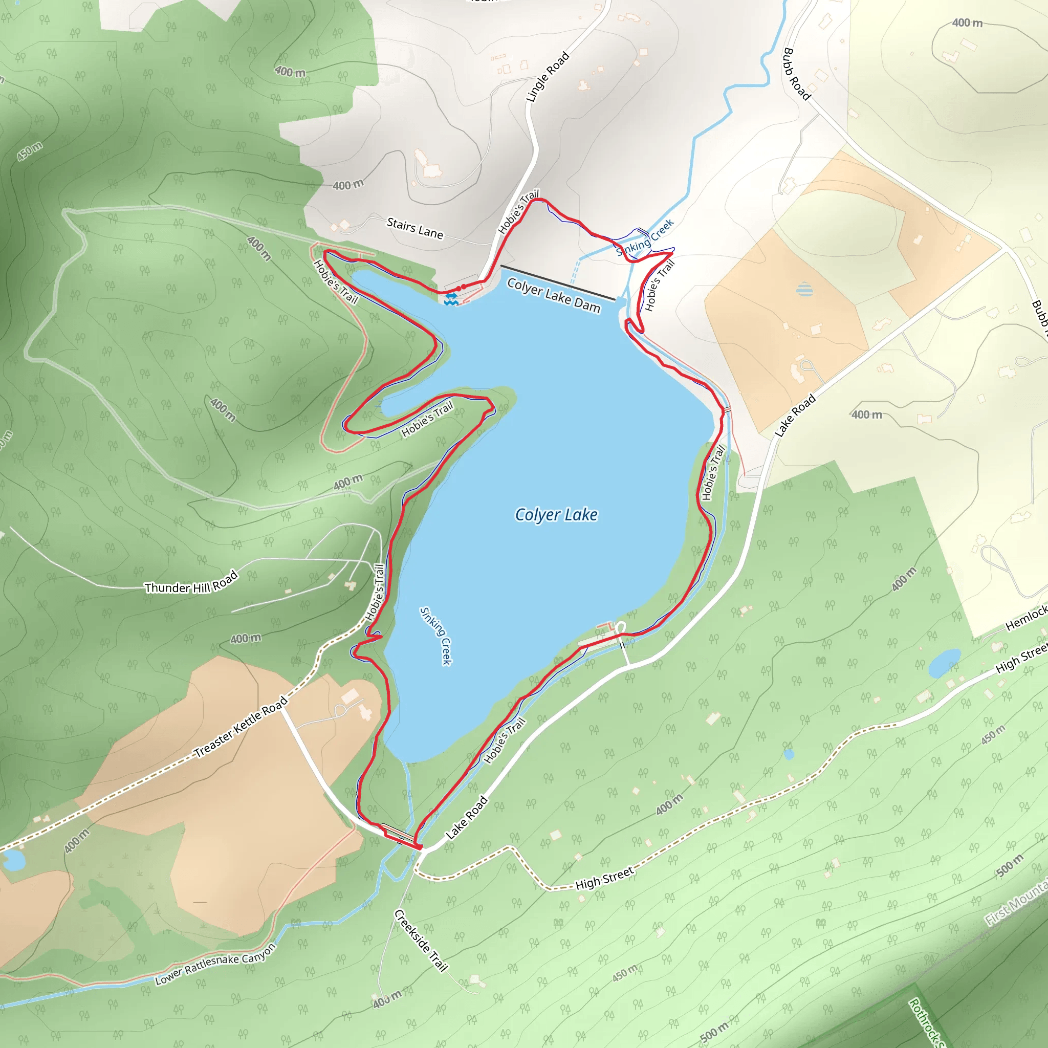 Colyer Lake Loop mobile static map