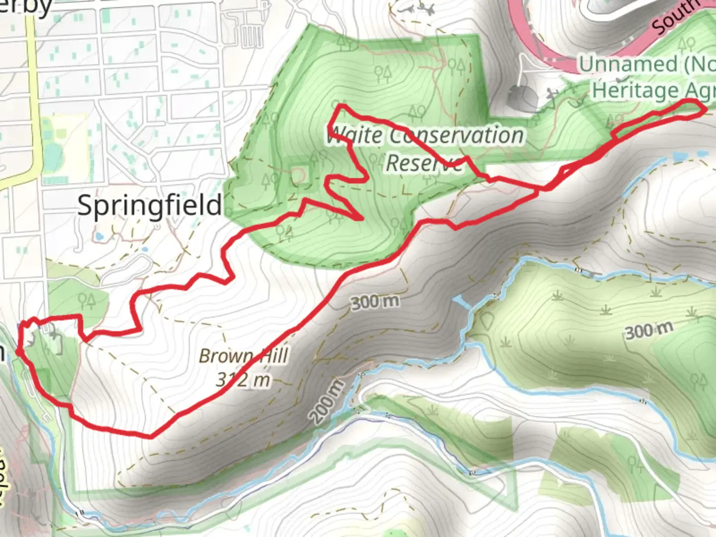 An image depicting the trail Waite Conservation Reserve and Brownhill Creek Walk and its surrounding area.