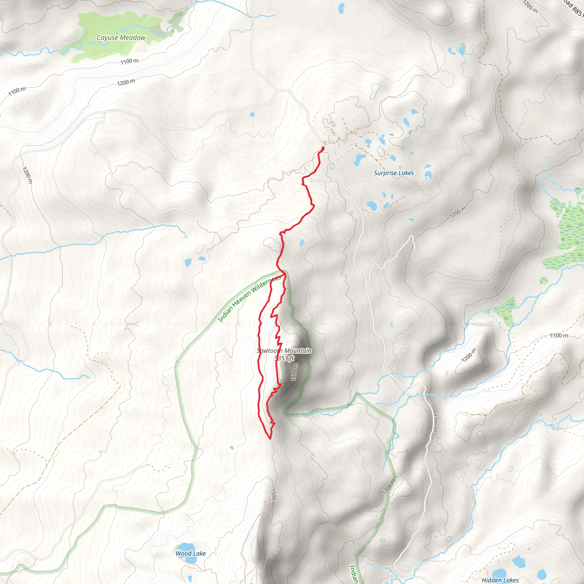 Sawtooth Mountain and PCT Loop mobile static map