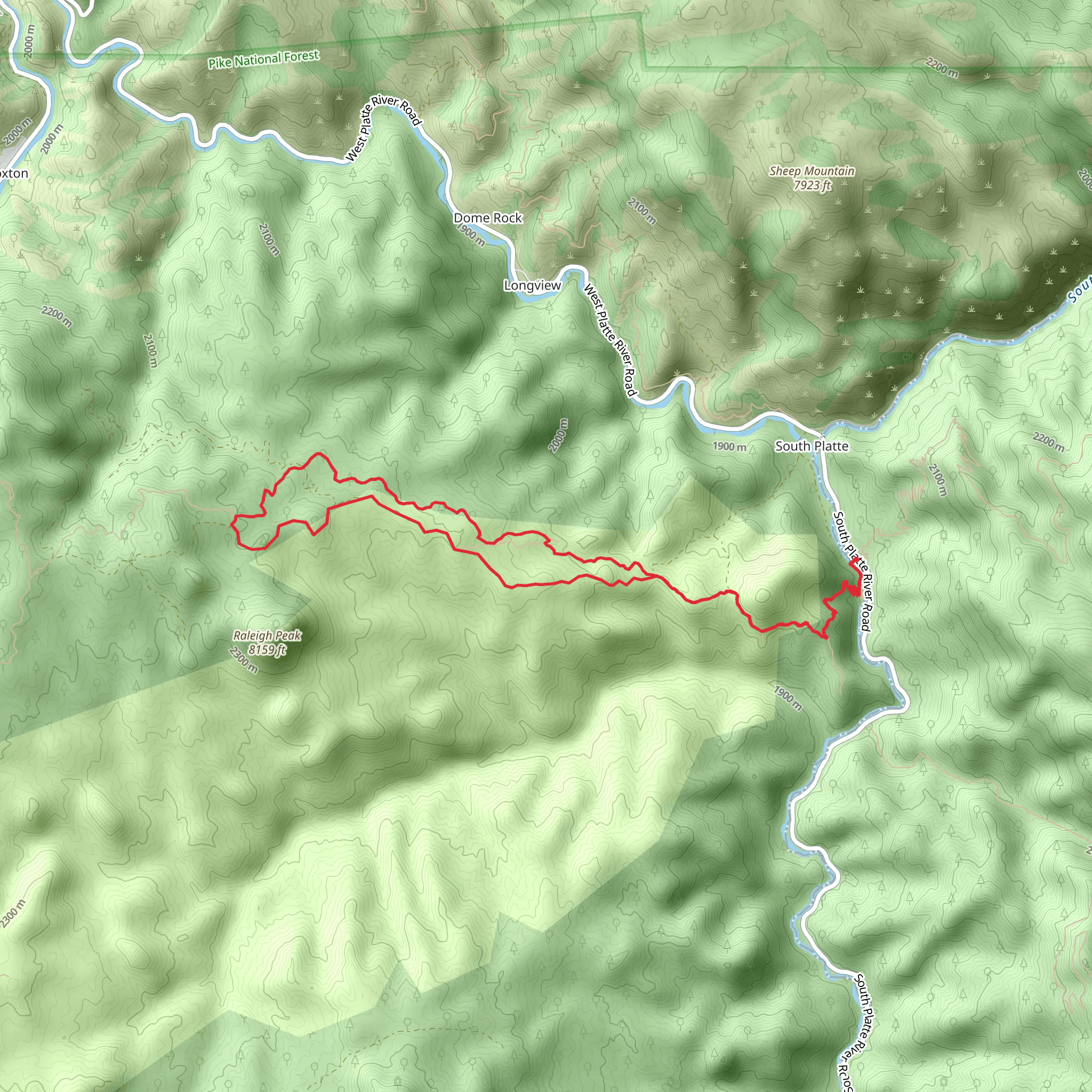Raleigh Peak Road - Colorado Loop Trail mobile static map
