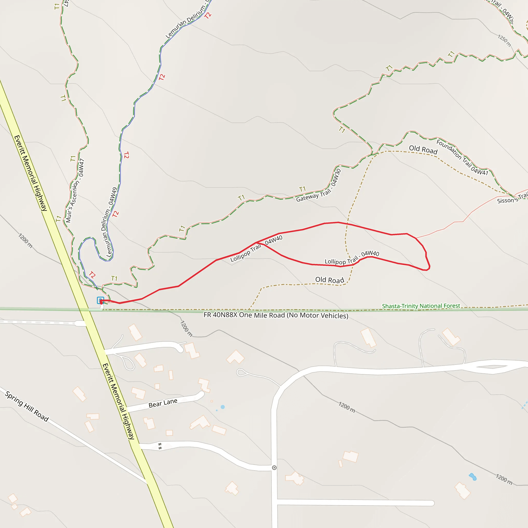 Lollipop Loop Trail mobile static map