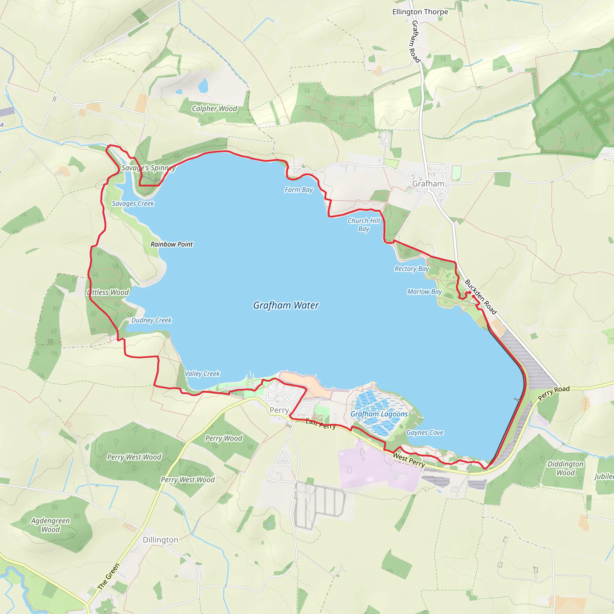 Grafham Water Loop mobile static map