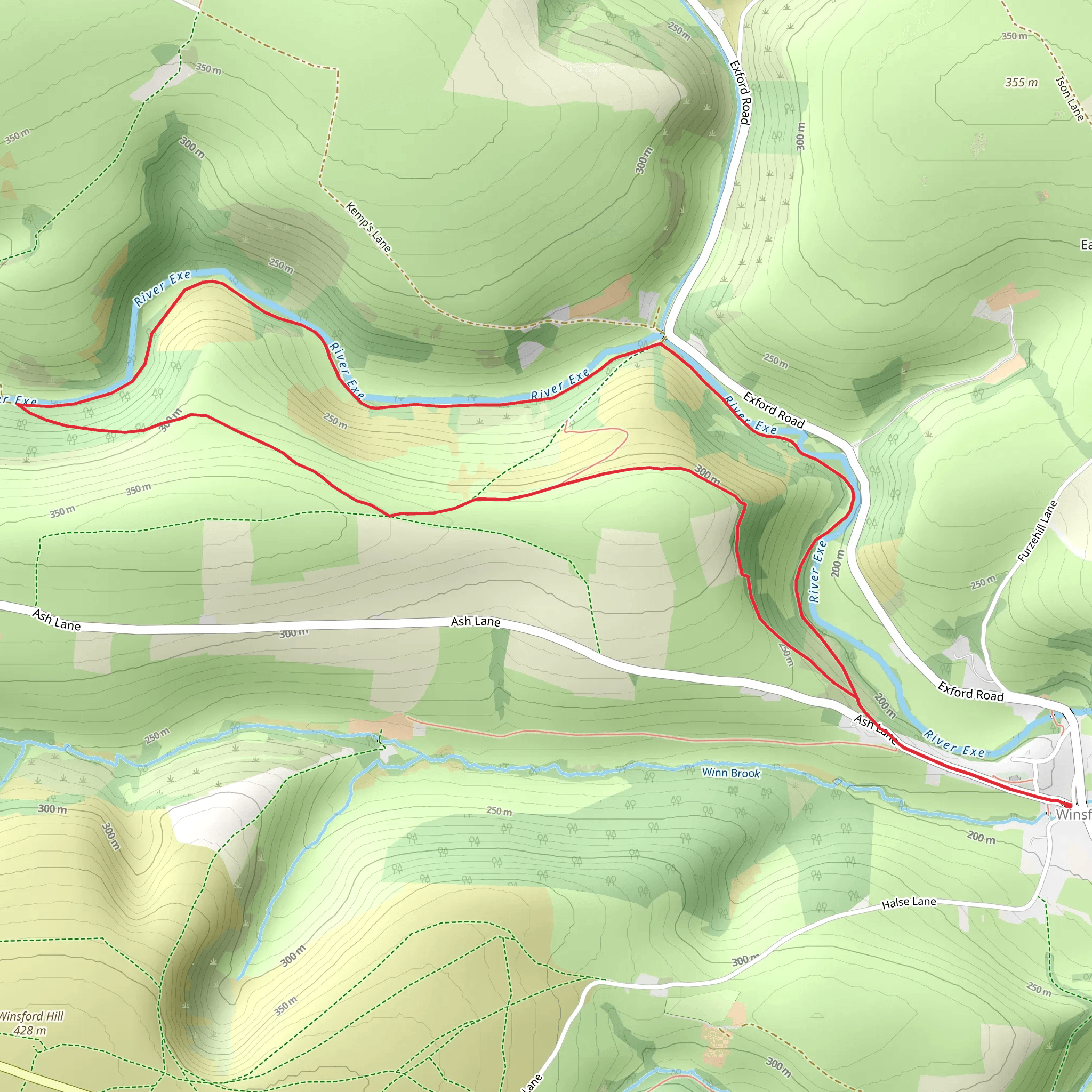 River Exe Loop - Winsford mobile static map
