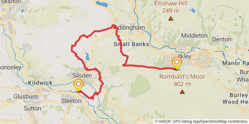 Millennium Way from Baildon in Bradford stage 2 Map