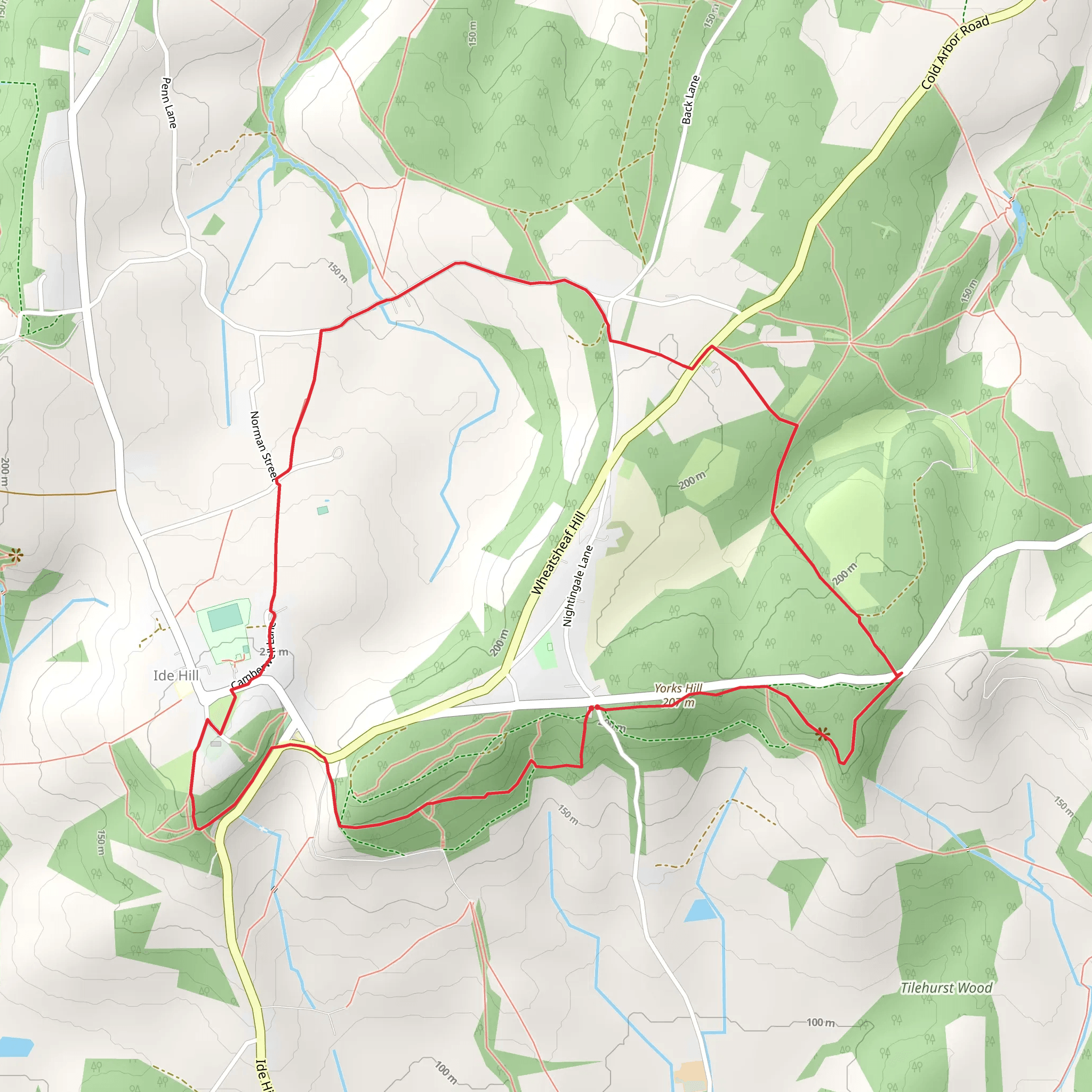 Yorks Hill, Goathurst Common and Stubbs Wood mobile static map