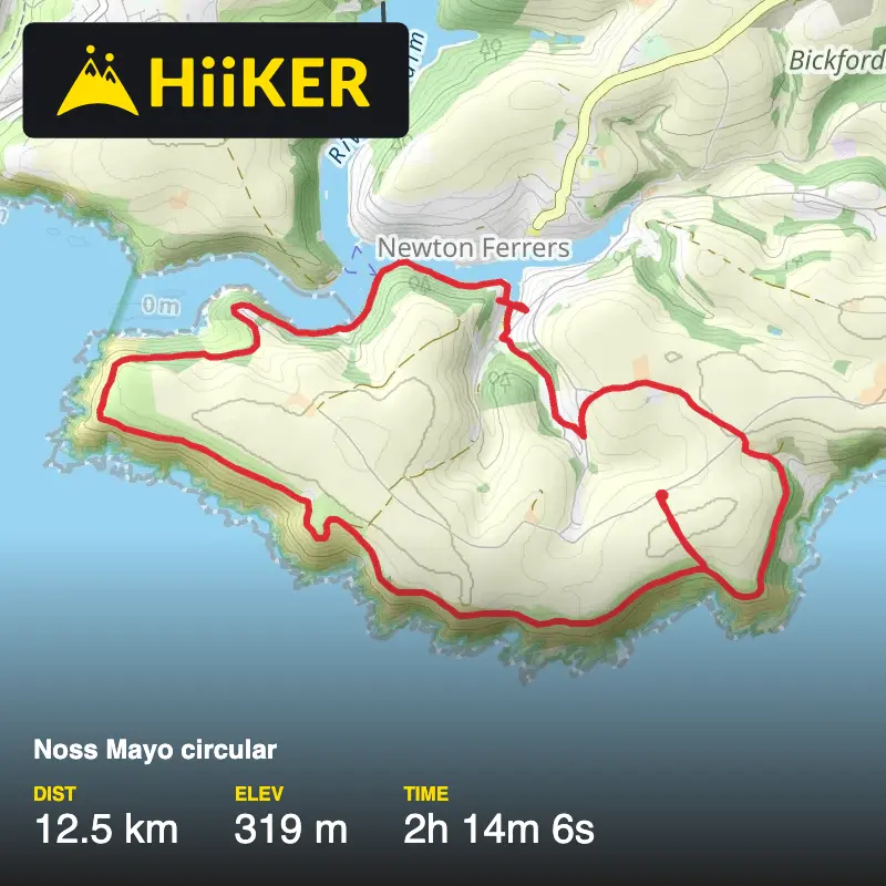 A map preview of the recording Noss Mayo circular.