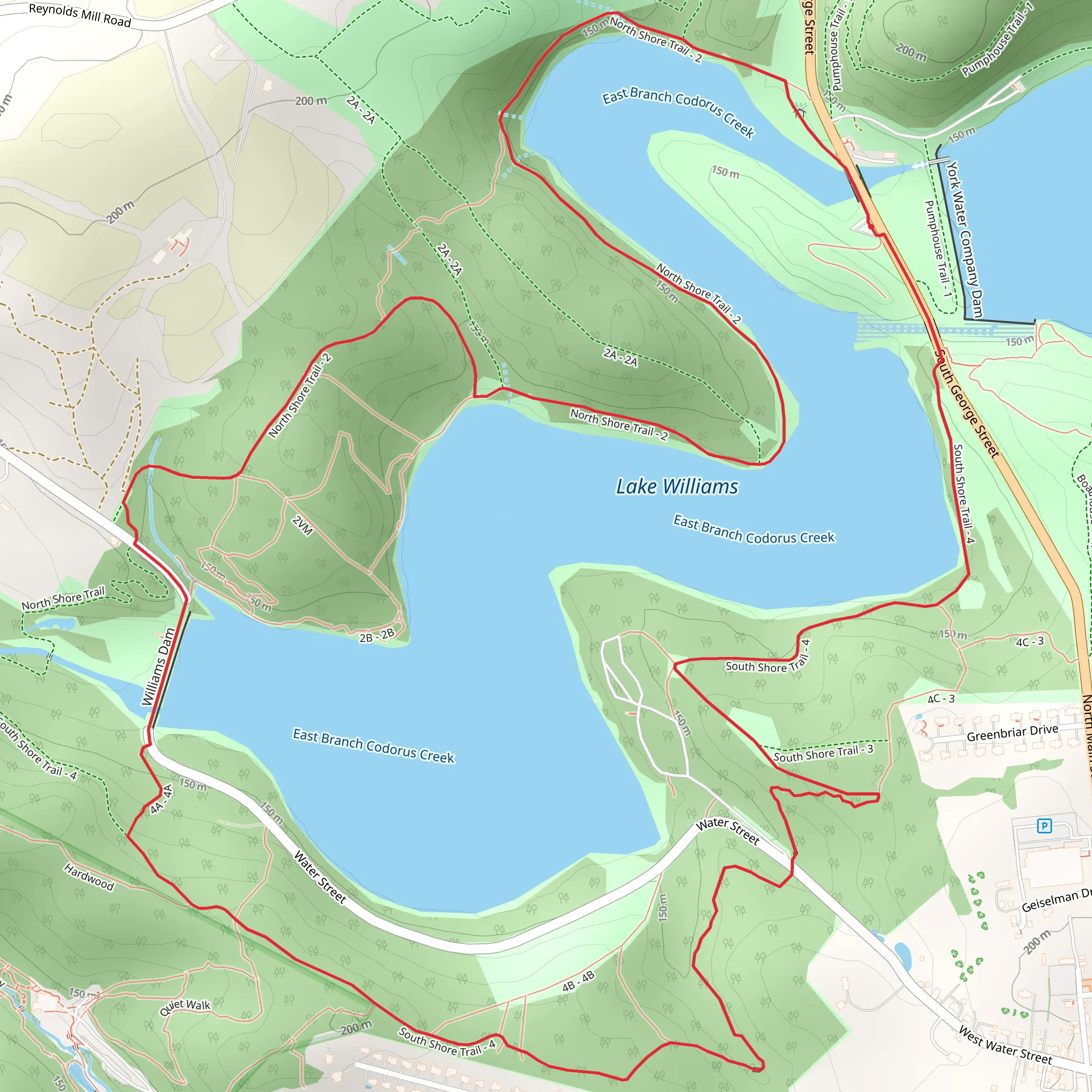 Lake Williams Loop Trail - Jacobus mobile static map