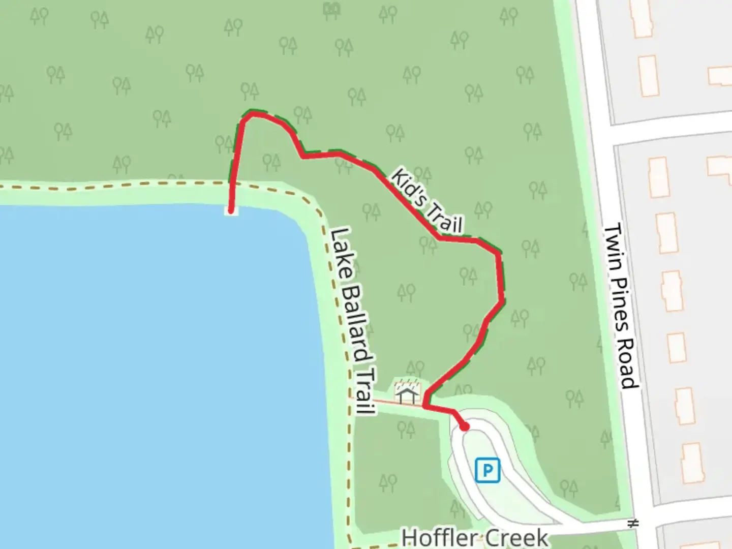 An image depicting the trail Kid's Trail and its surrounding area.