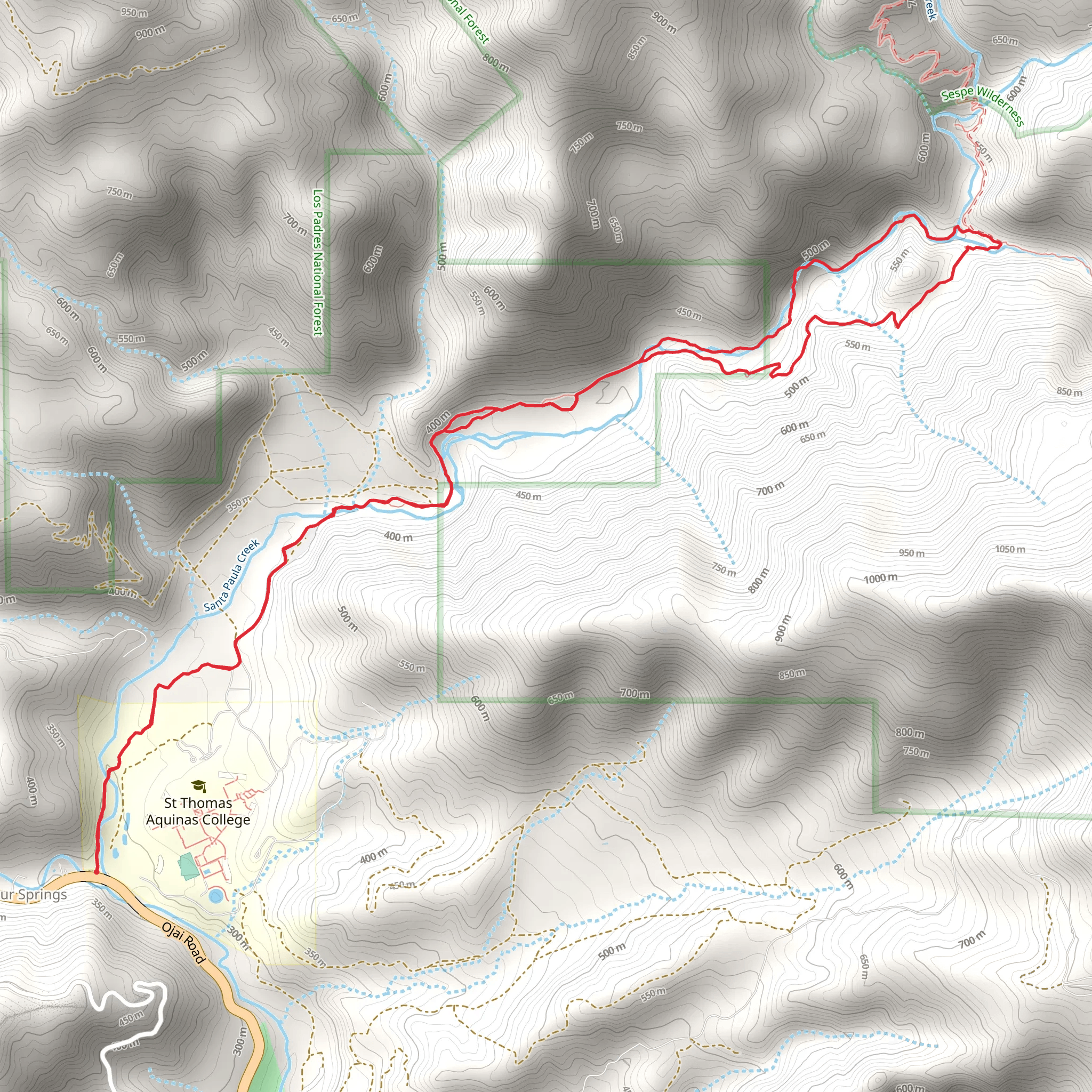 Santa Paula Creek - East Fork Trail mobile static map