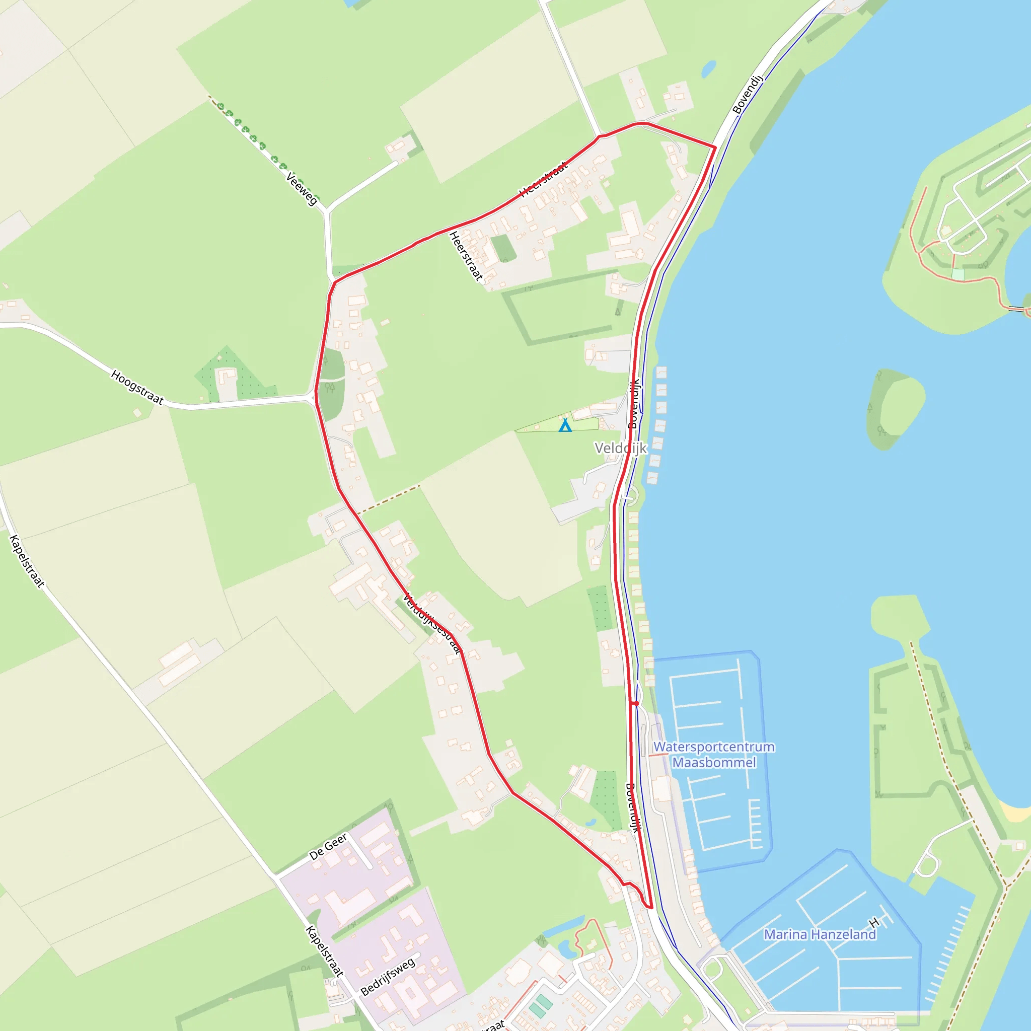 Velddijksestraat and Bovendijk Loop mobile static map