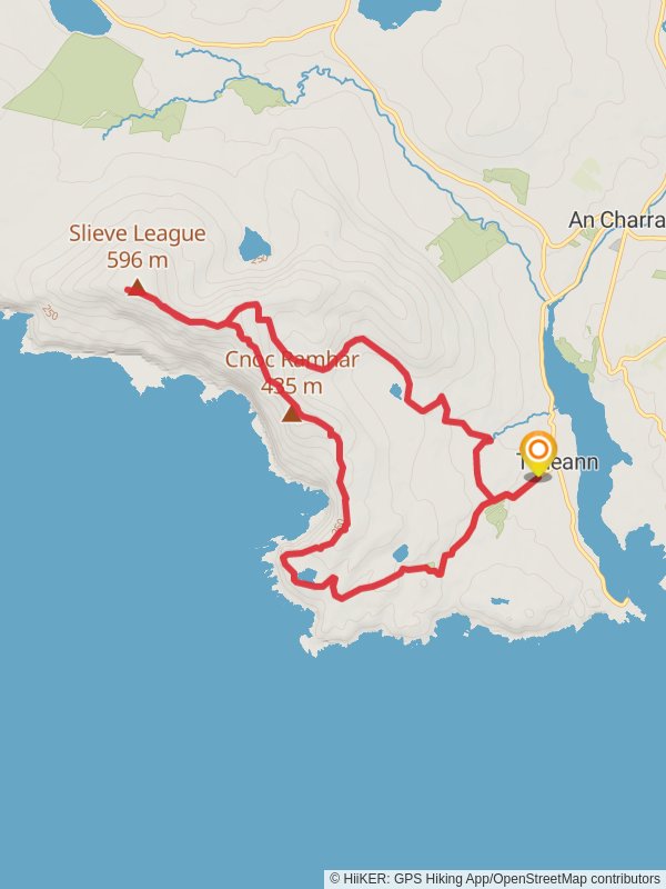 Slieve League Loop from Teelin mobile static map