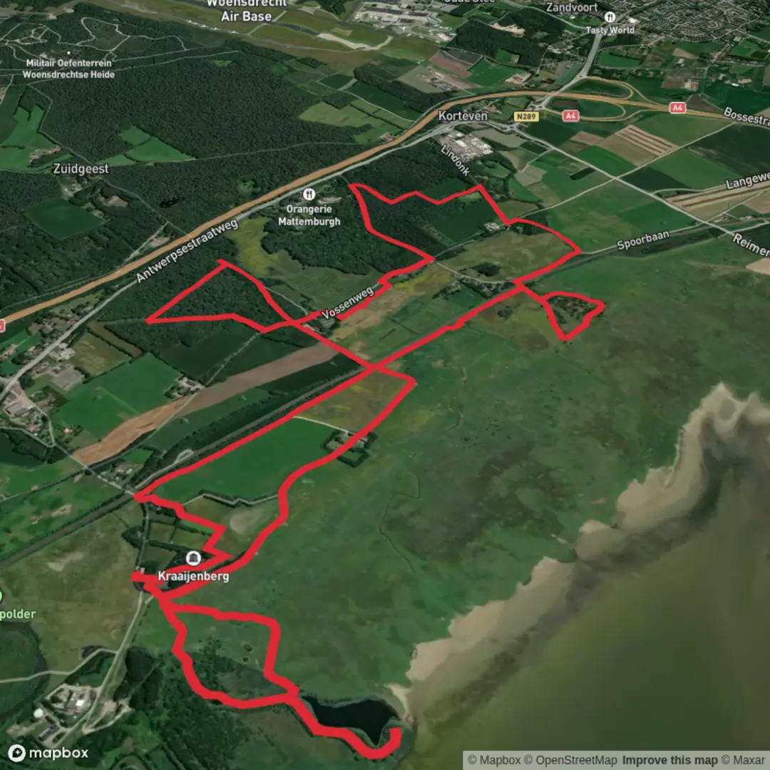 An image depicting the trail De Hildernishut, Landgoed and Dubbeledreef Loop and its surrounding area.