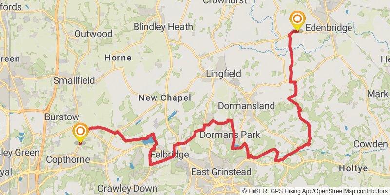 Tandridge Border Path stage 2 Map