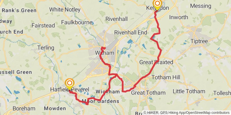 Ipswich to Ilford Walk stage 4 Map
