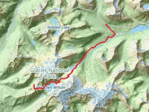 Gunsight Pass, Lake Ellen Wilson and Gunsight Lake via Piegan Pass