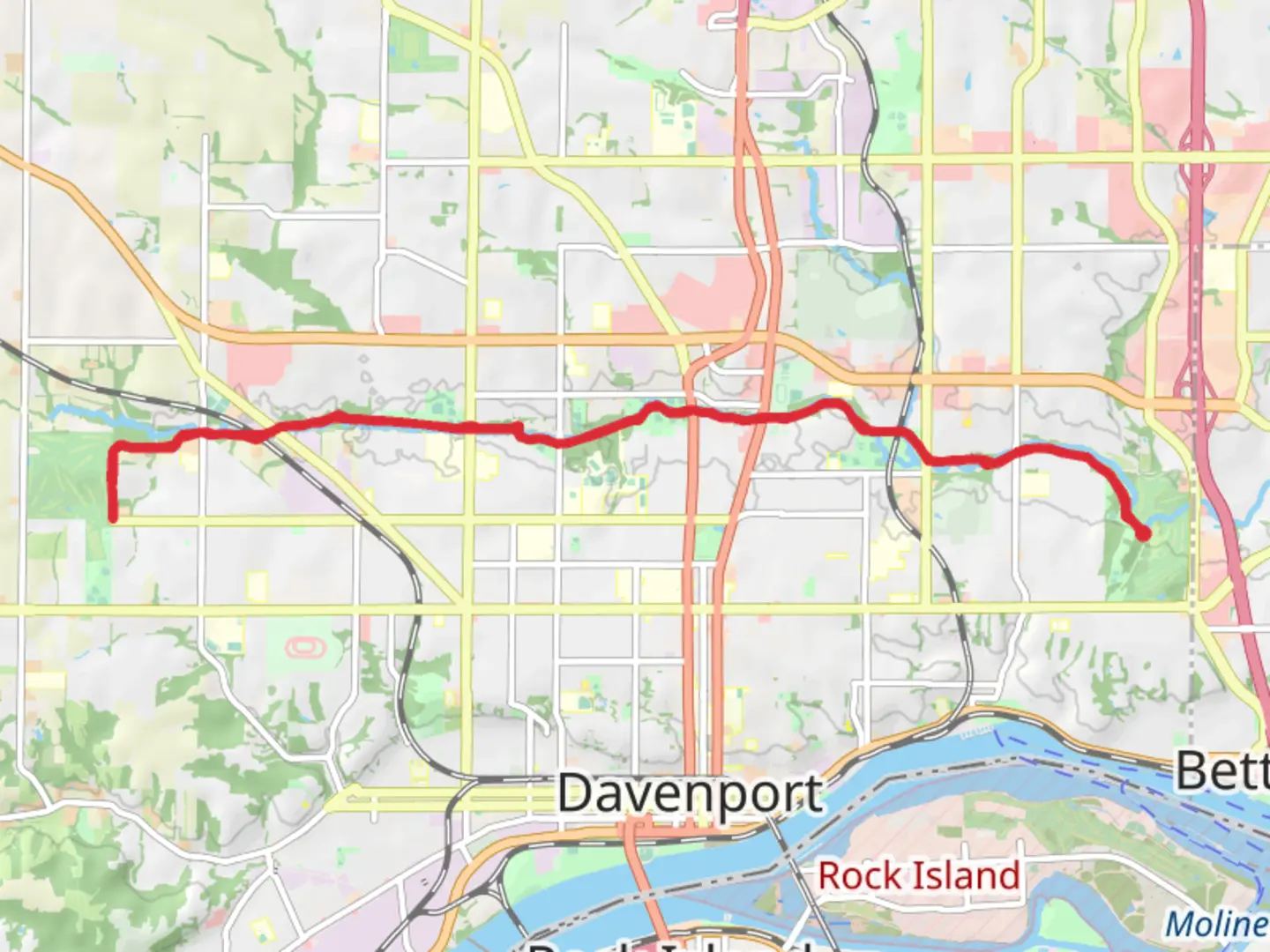 An image depicting the trail Duck Creek Walk and its surrounding area.