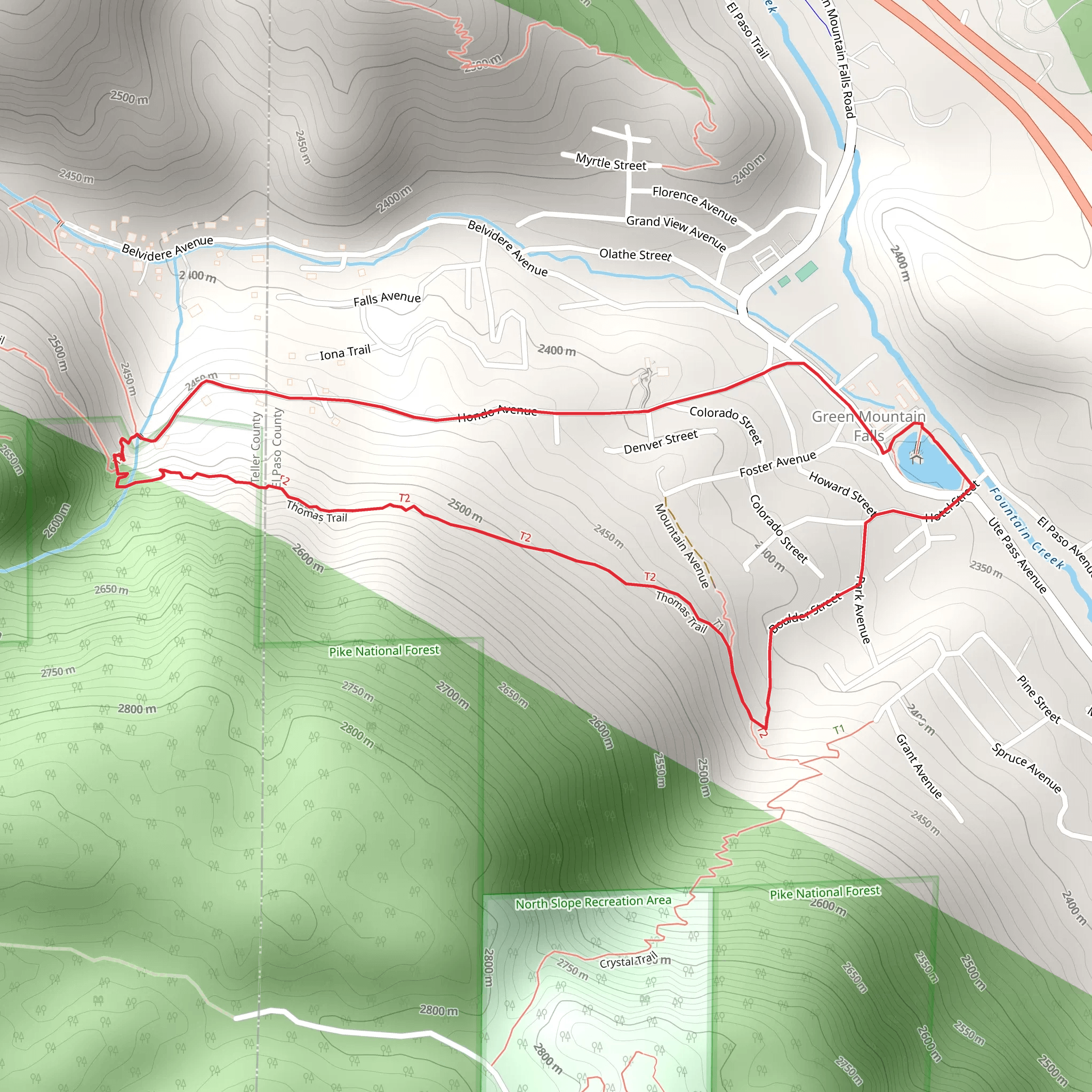 Thomas Loop Trail mobile static map