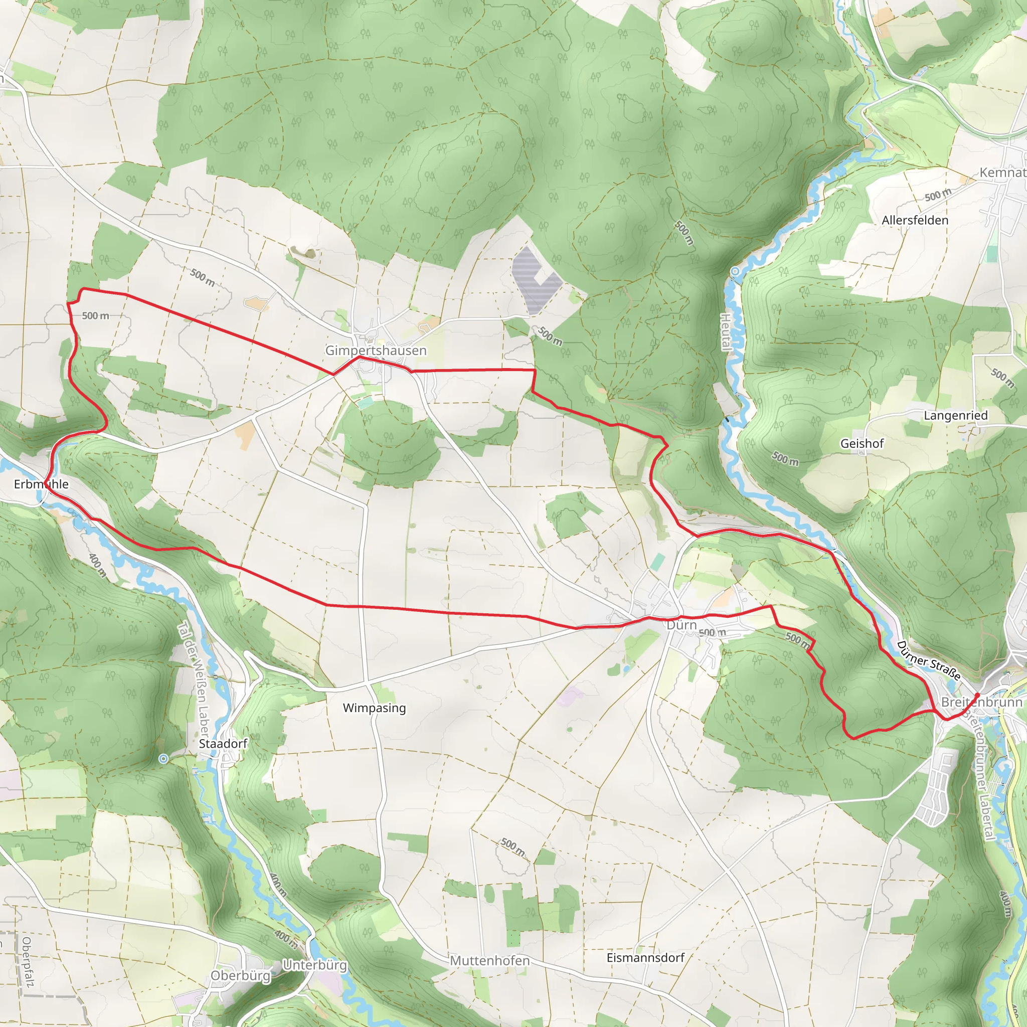 Breitenbrunn Loop mobile static map