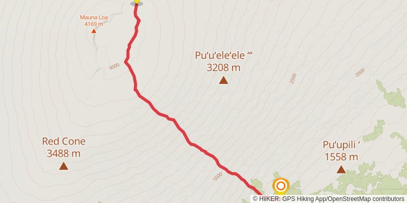 Mauna Loa Trail alt 1 Map