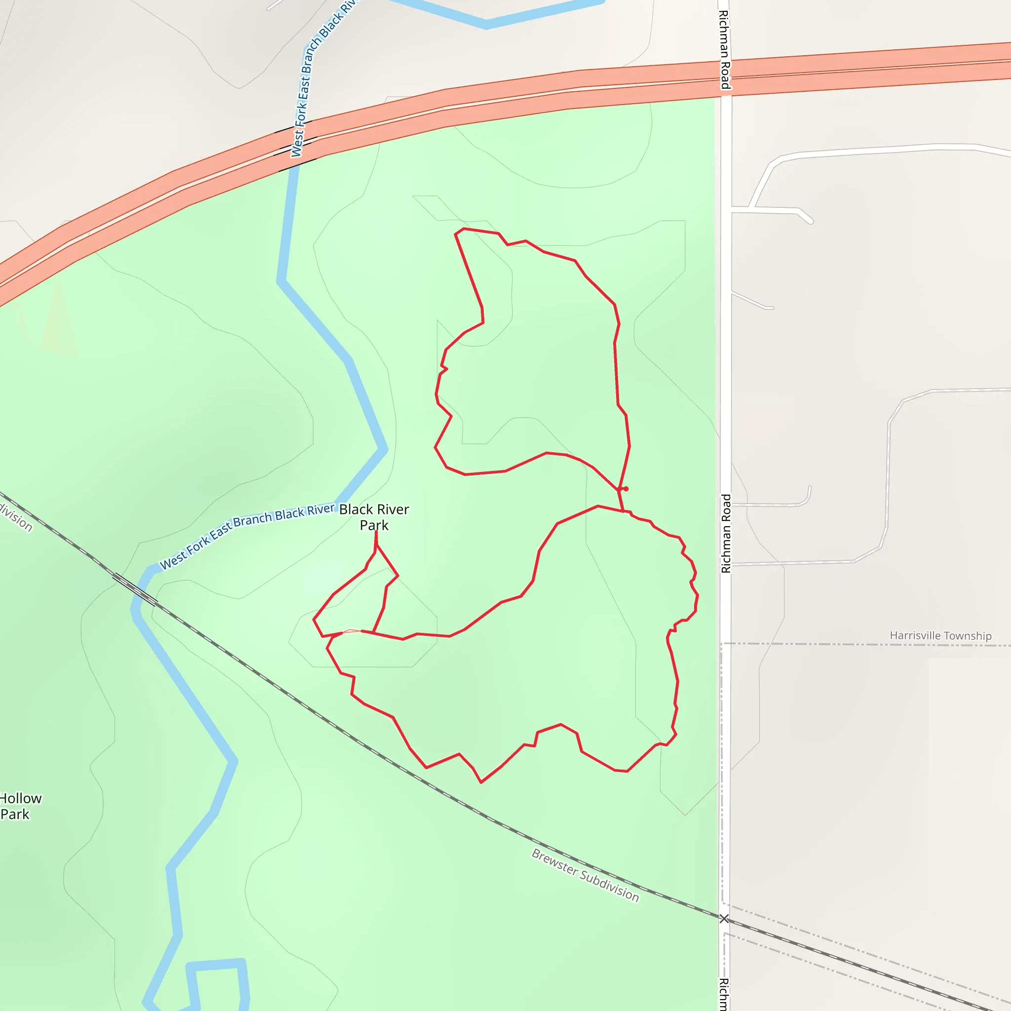 Black river Nature Preserve Loop Trail mobile static map