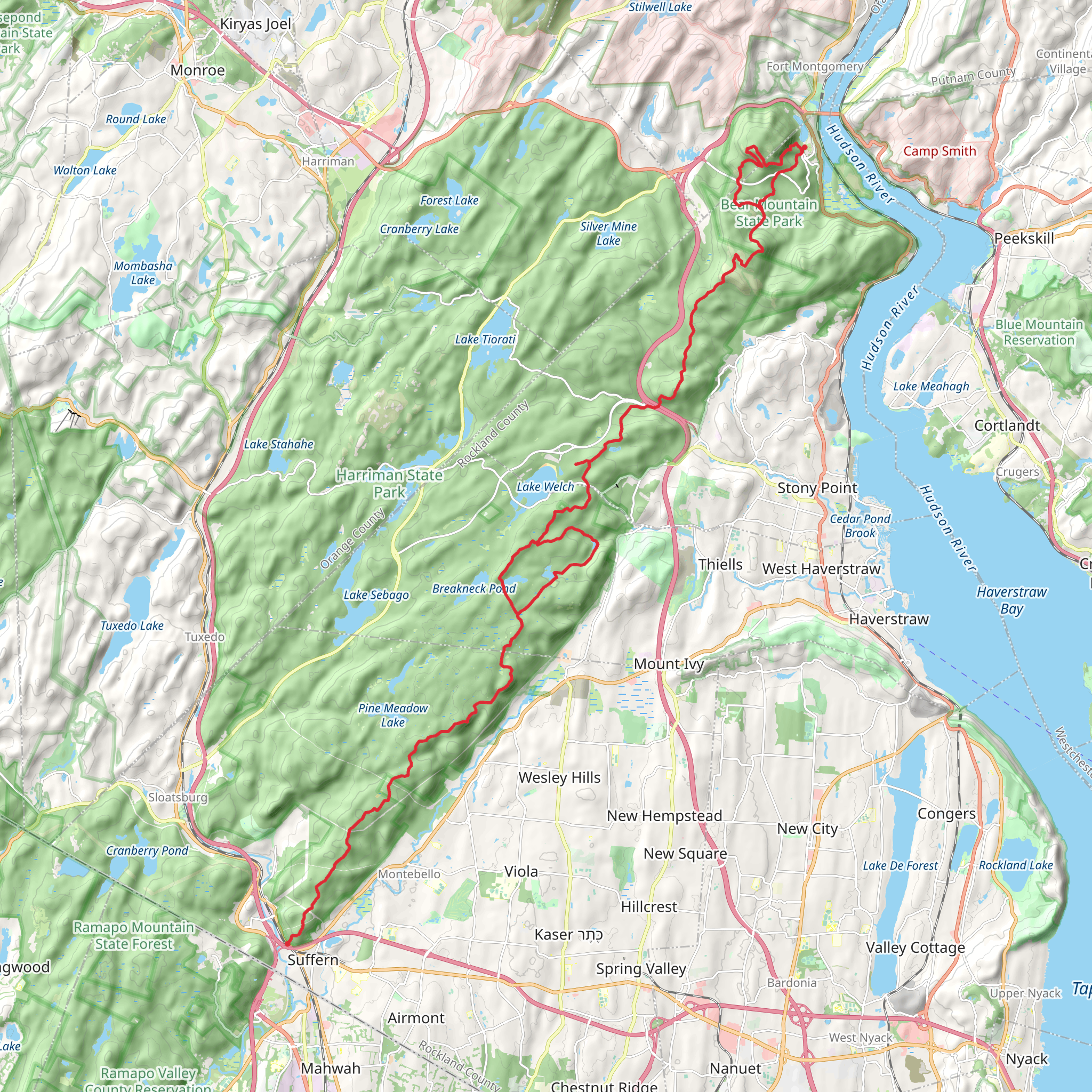 Suffern Bear Mountain Trail mobile static map