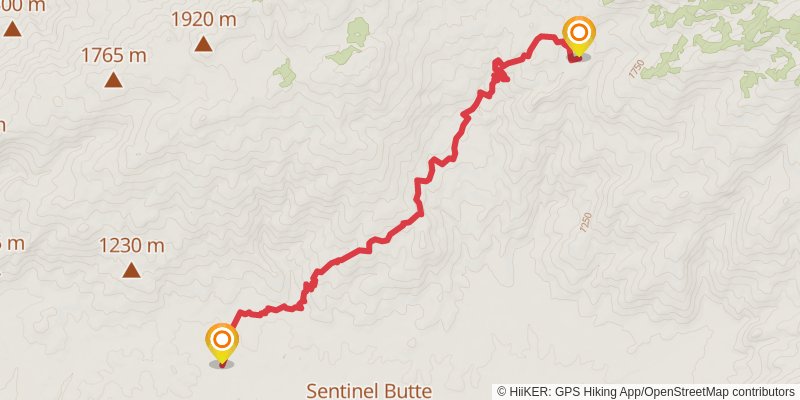 Sky Islands Traverse stage 18 Map