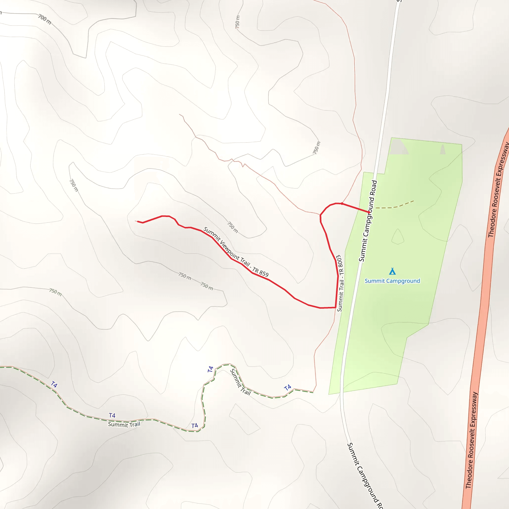 Summit Viewpoint Trail mobile static map
