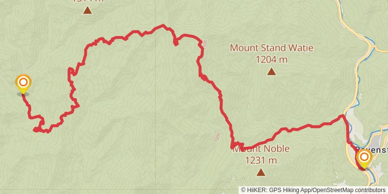 Mountains-to-Sea Trail stage 2 Map
