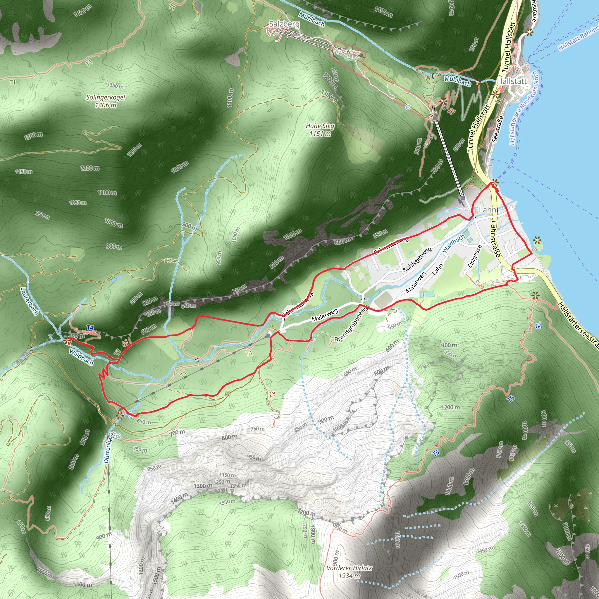 Echerntal Glacier Garden Loop - Hallstatt mobile static map