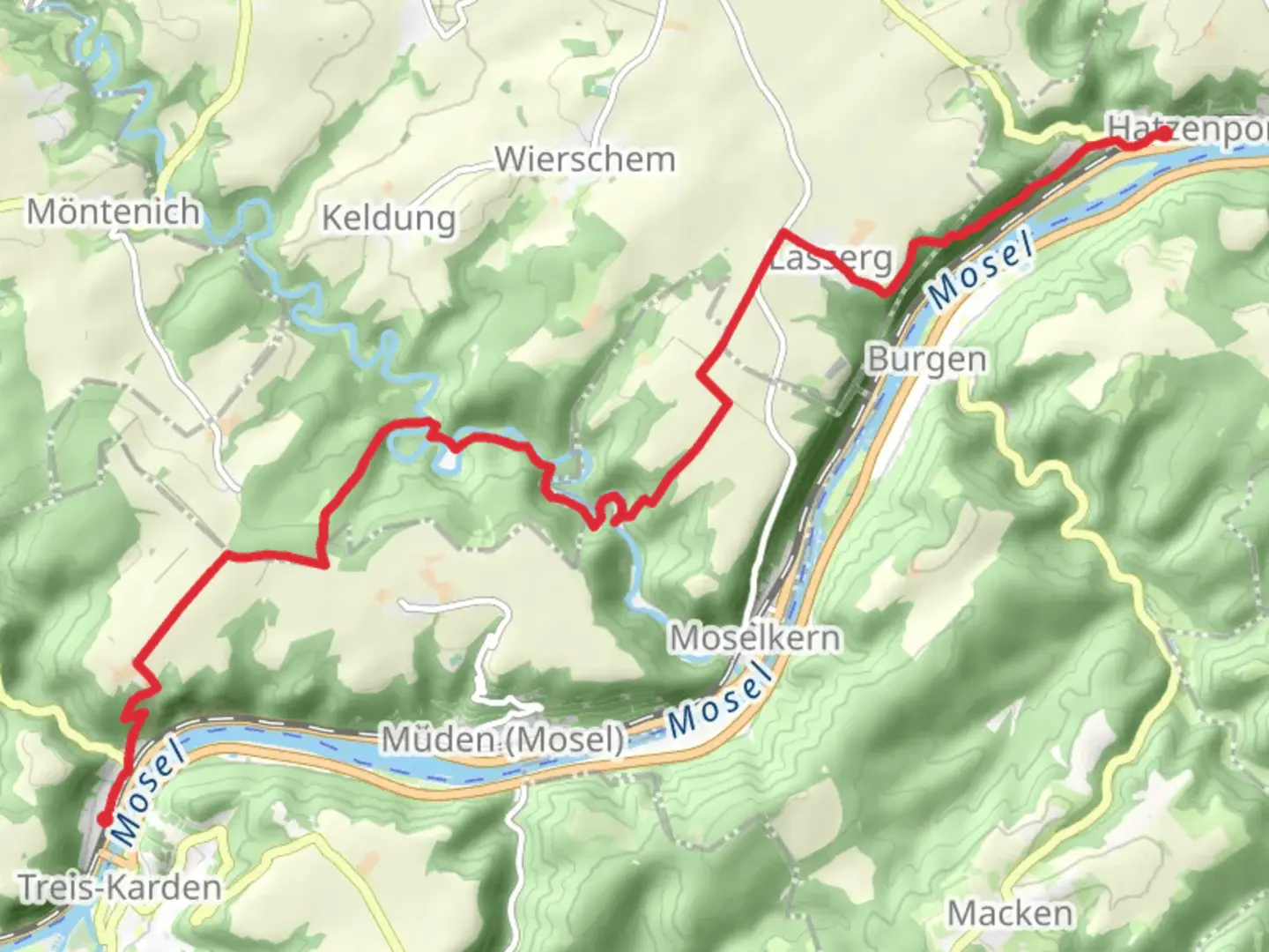 An image depicting the trail Treis Karden to Hatzenport Walk and its surrounding area.