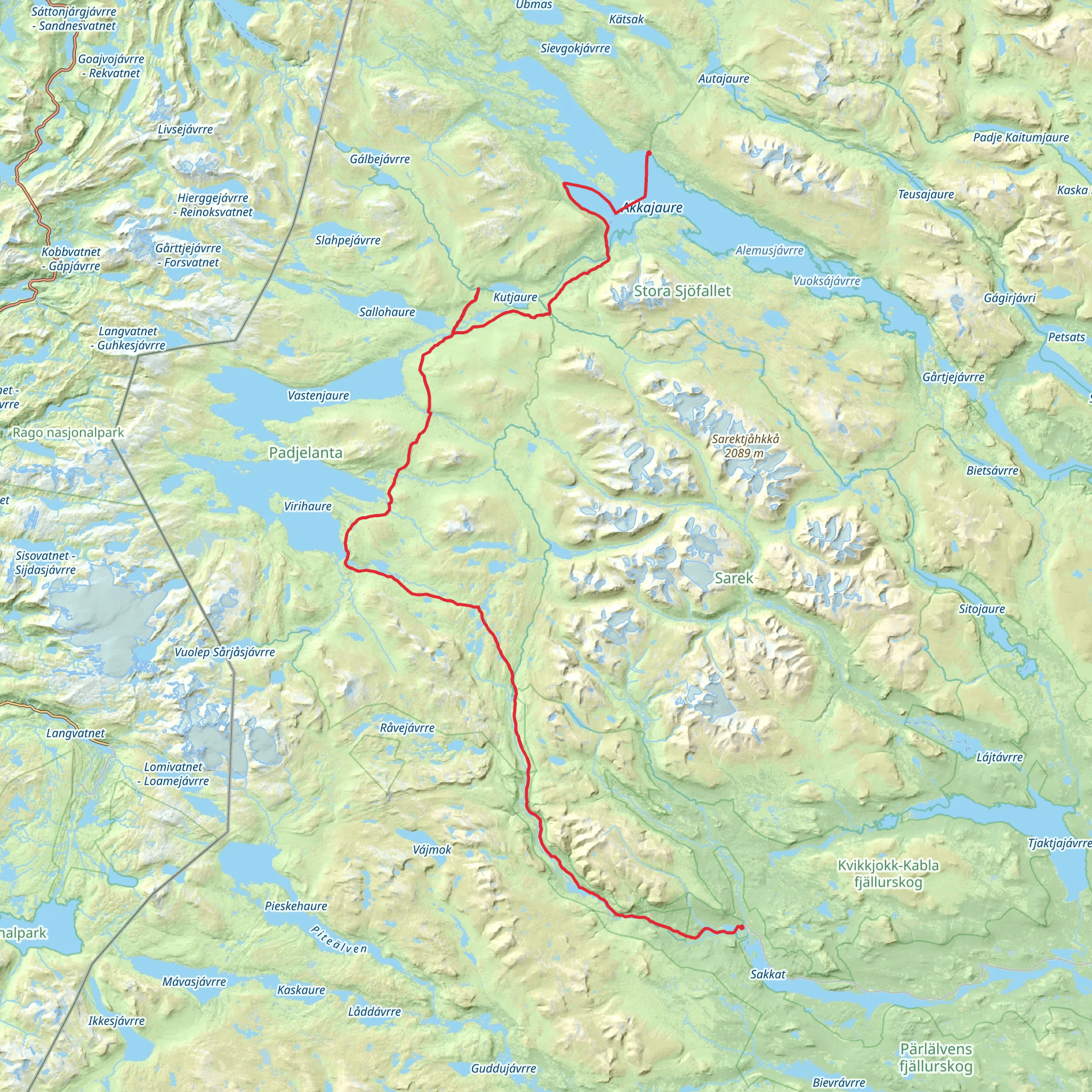 Padjelantaleden mobile static map
