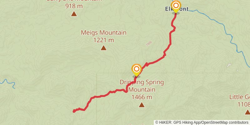 Panther Creek via Jake Creek Trail stage 2 Map
