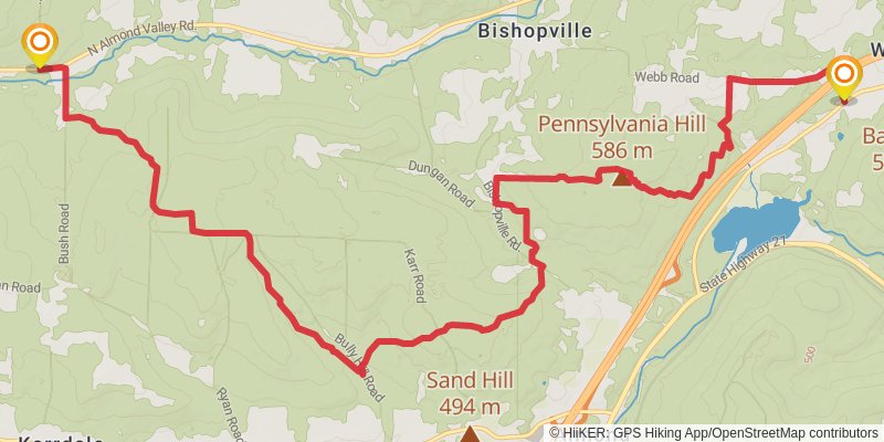 Finger Lakes Trail stage 15 Map