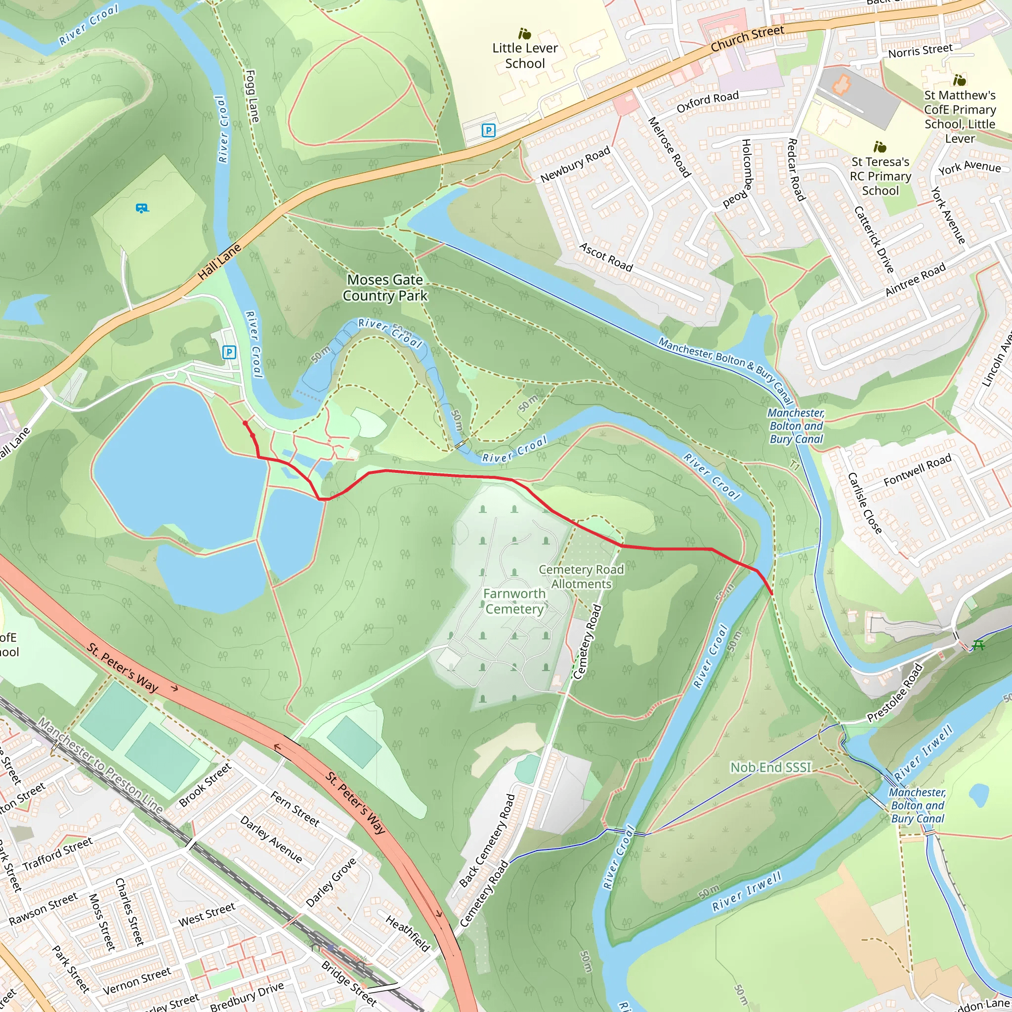 Moses Gate Country Park mobile static map
