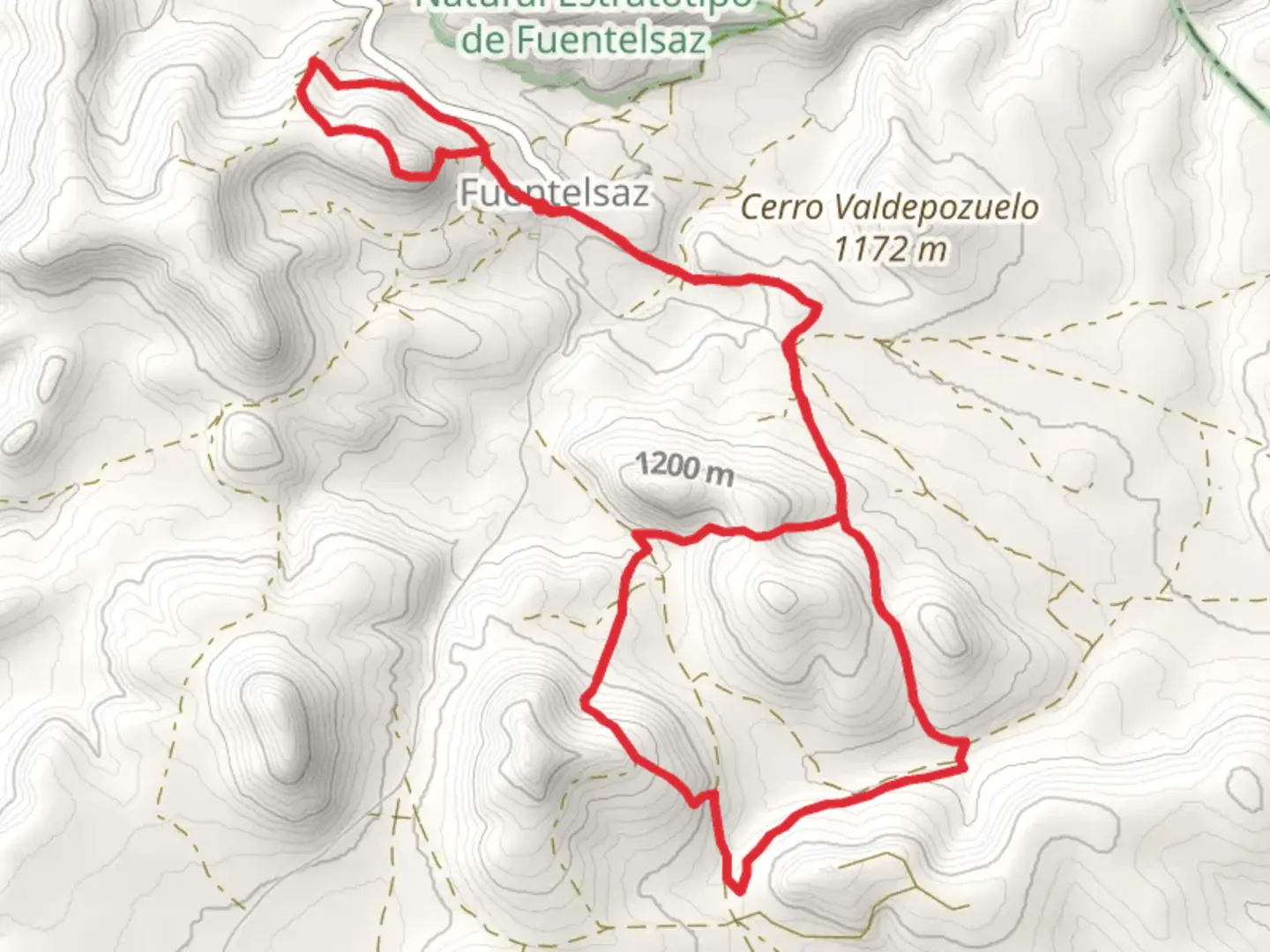 An image depicting the trail Comet of Fuentelsaz PR GU 12 and its surrounding area.