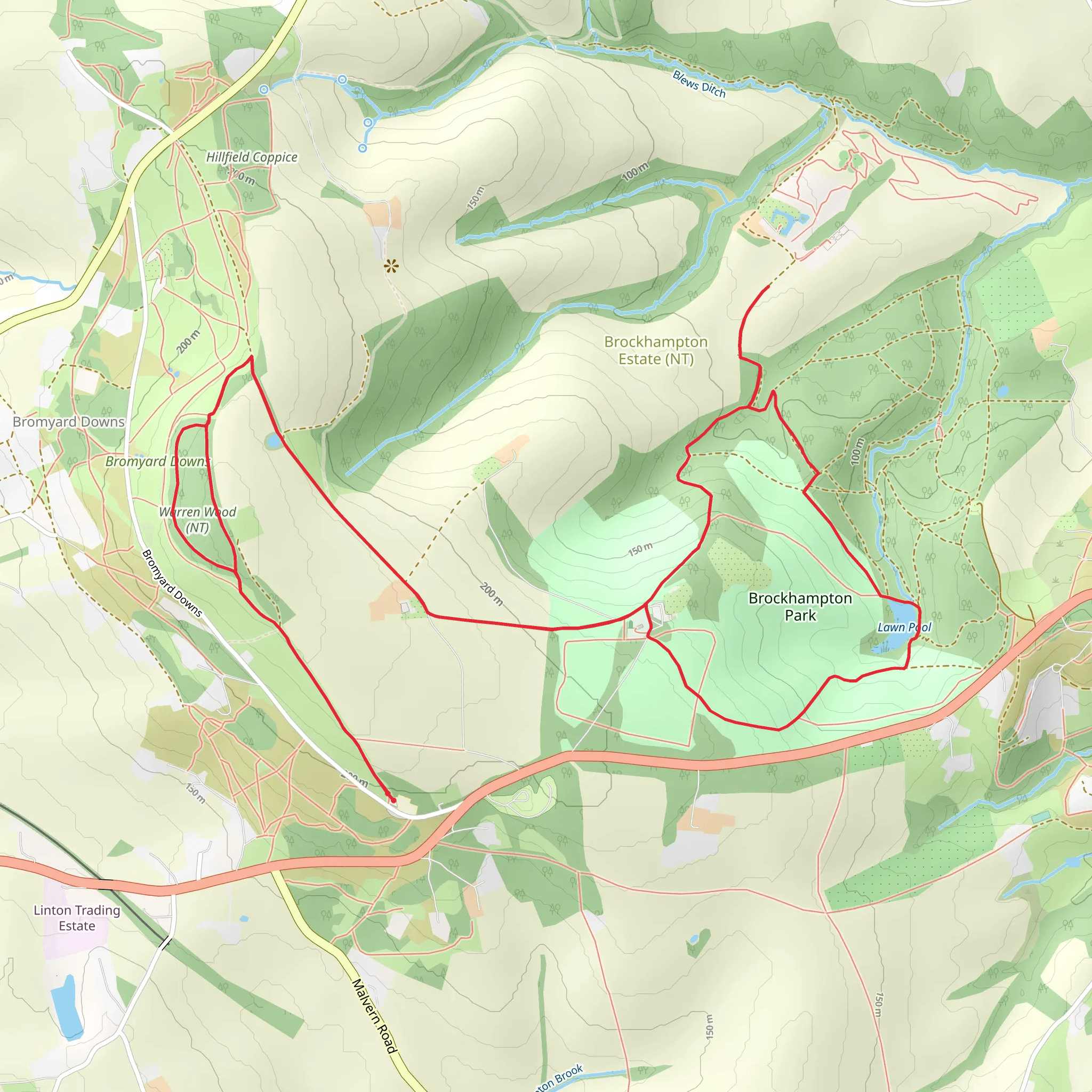 Brockhampton Park, Look-out Wood and Warren Wood Walk mobile static map