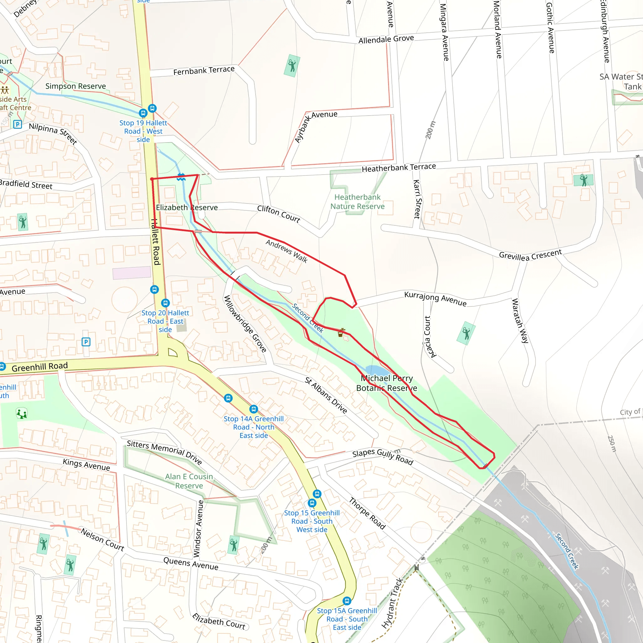 Michael Perry Botanic Reserve Walk mobile static map