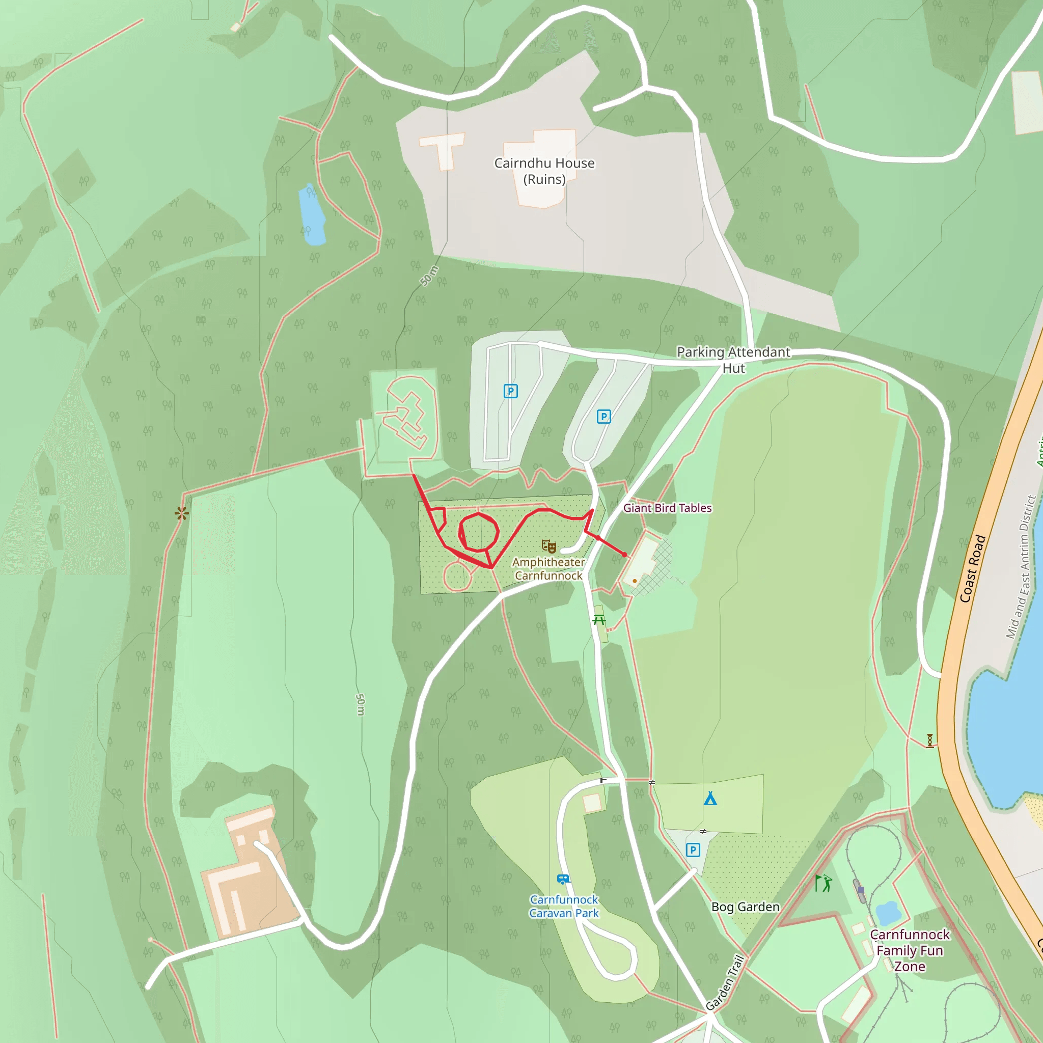 Carnfunnock Garden Walk mobile static map