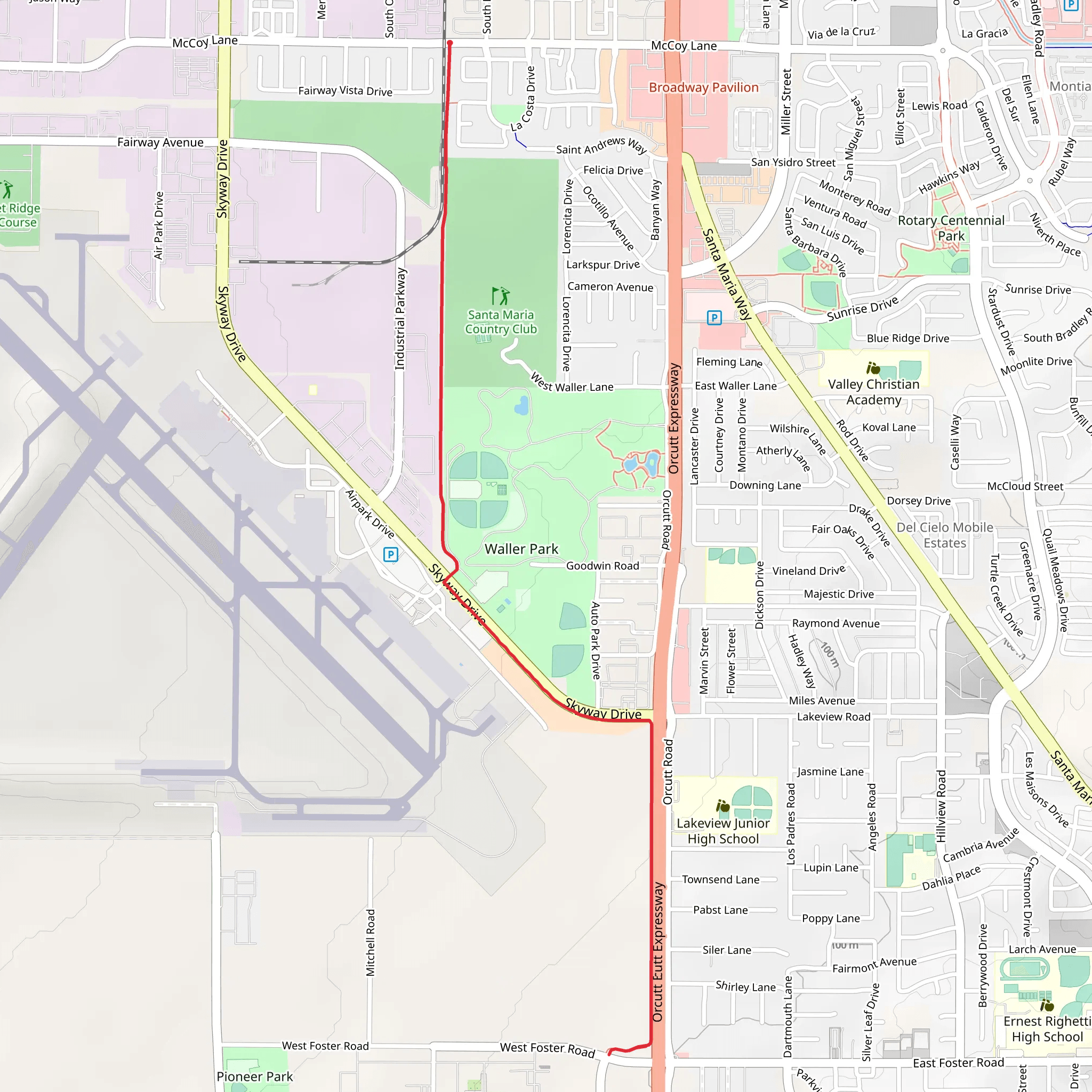 Santa Maria Valley Multipurpose Trail mobile static map