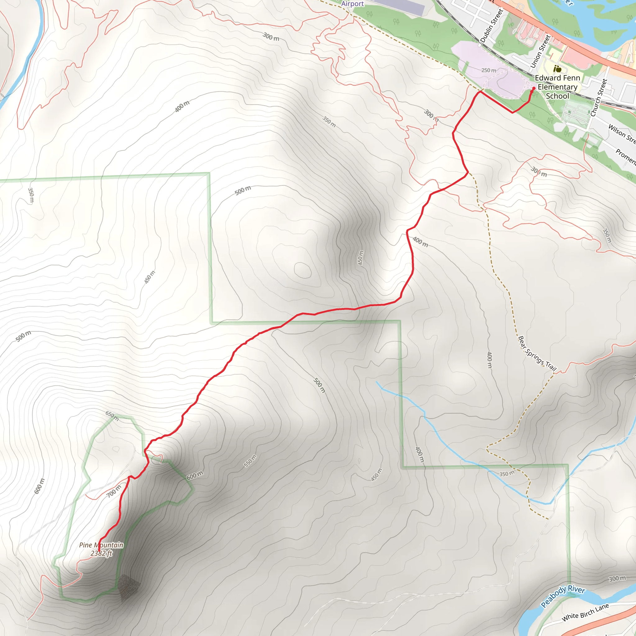 Pine Mountain Trail mobile static map