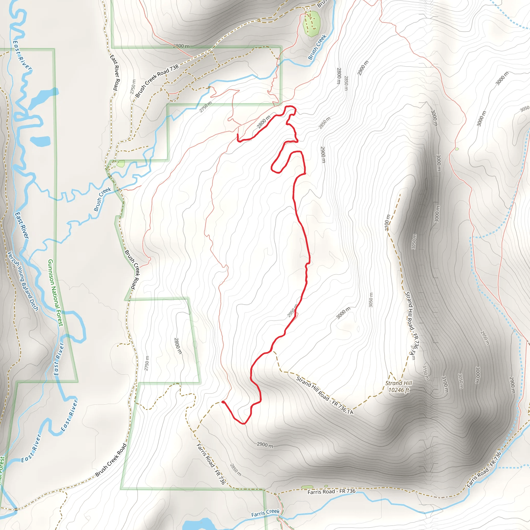 Strand Hill Trail mobile static map