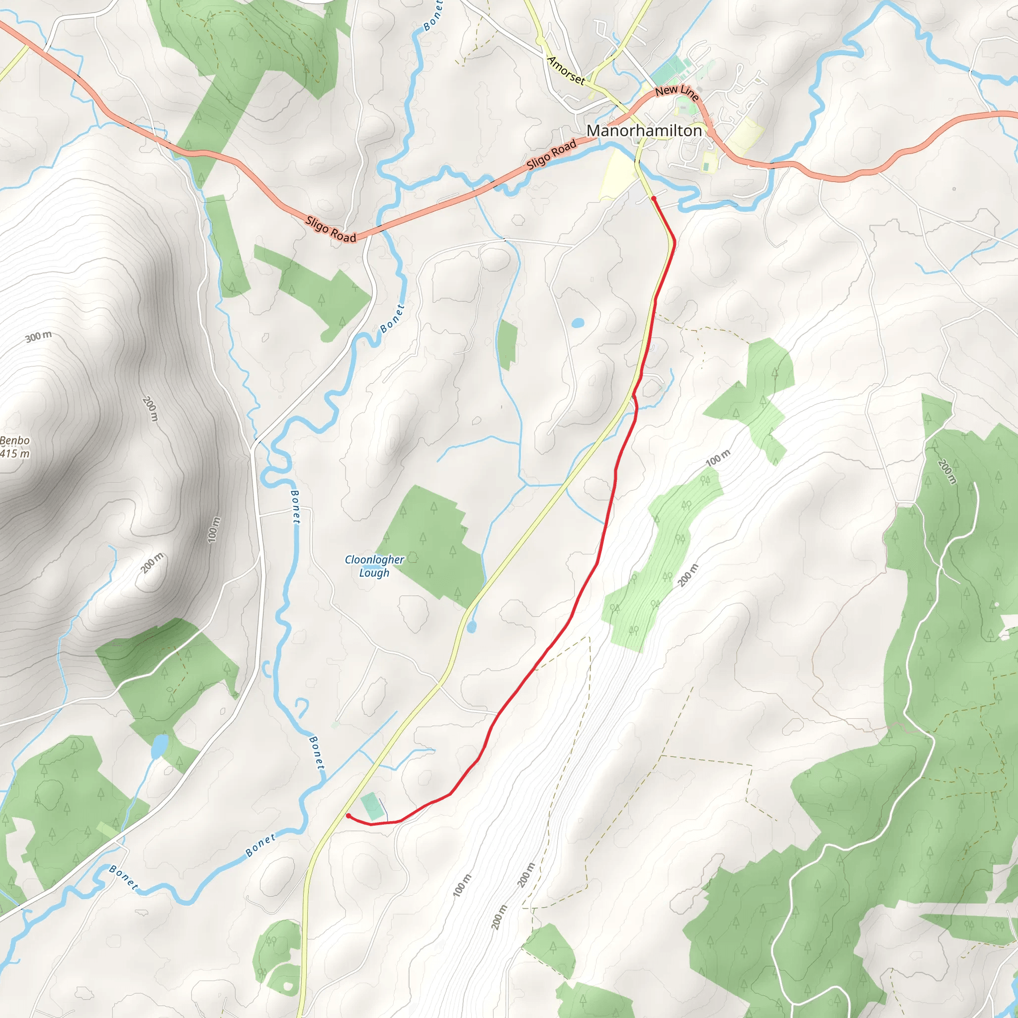 SLNCR – Manorhamilton to Boggaun mobile static map